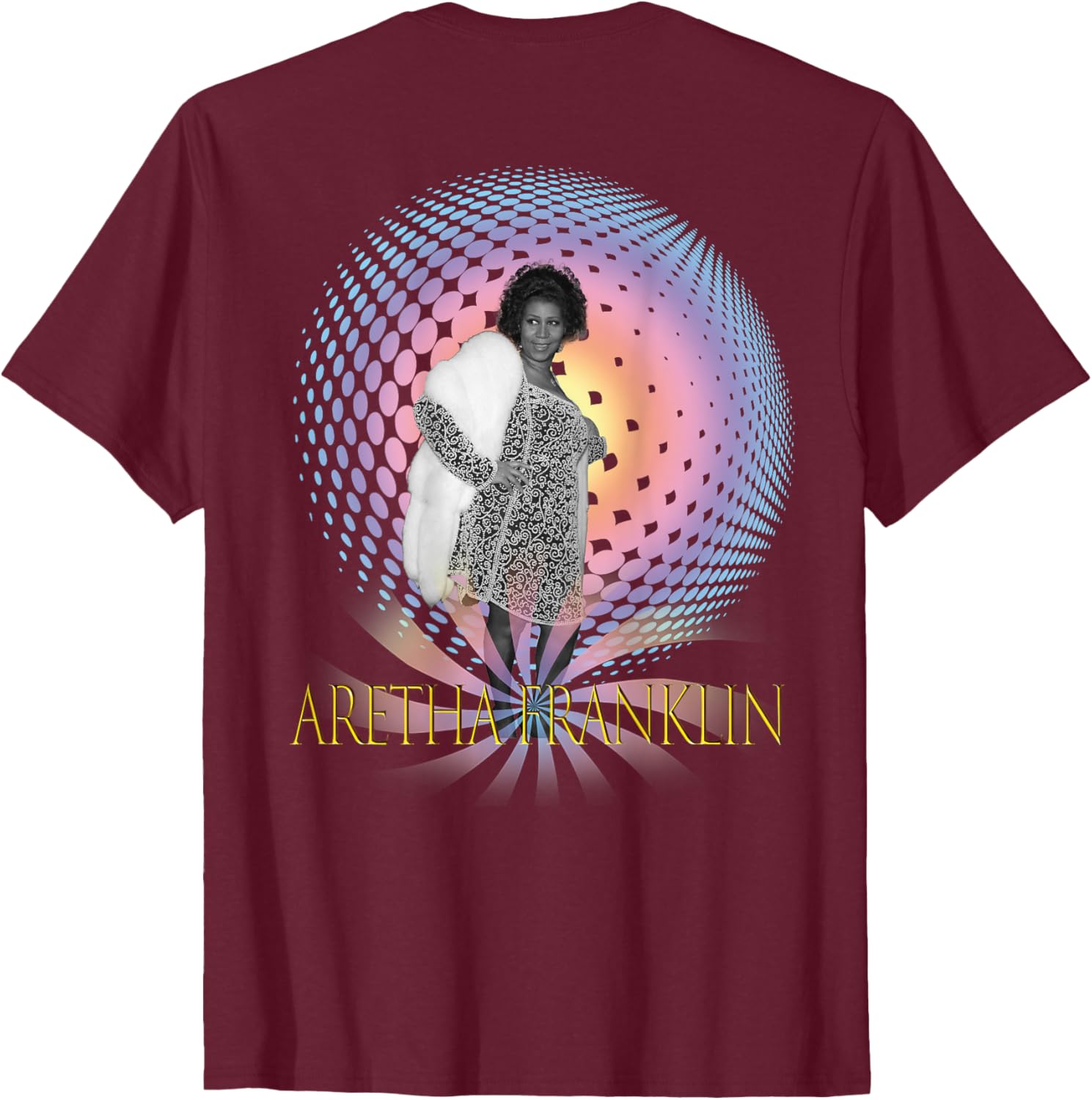Aretha Franklin Back Printed T-Shirt for Music Lovers and Fans - 22