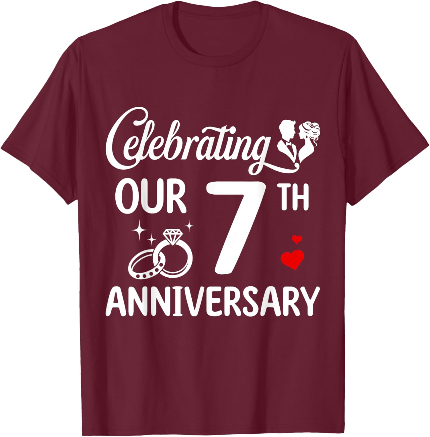 Celebrate 7 Years of Love with Our Anniversary T-Shirt for Couples - 1