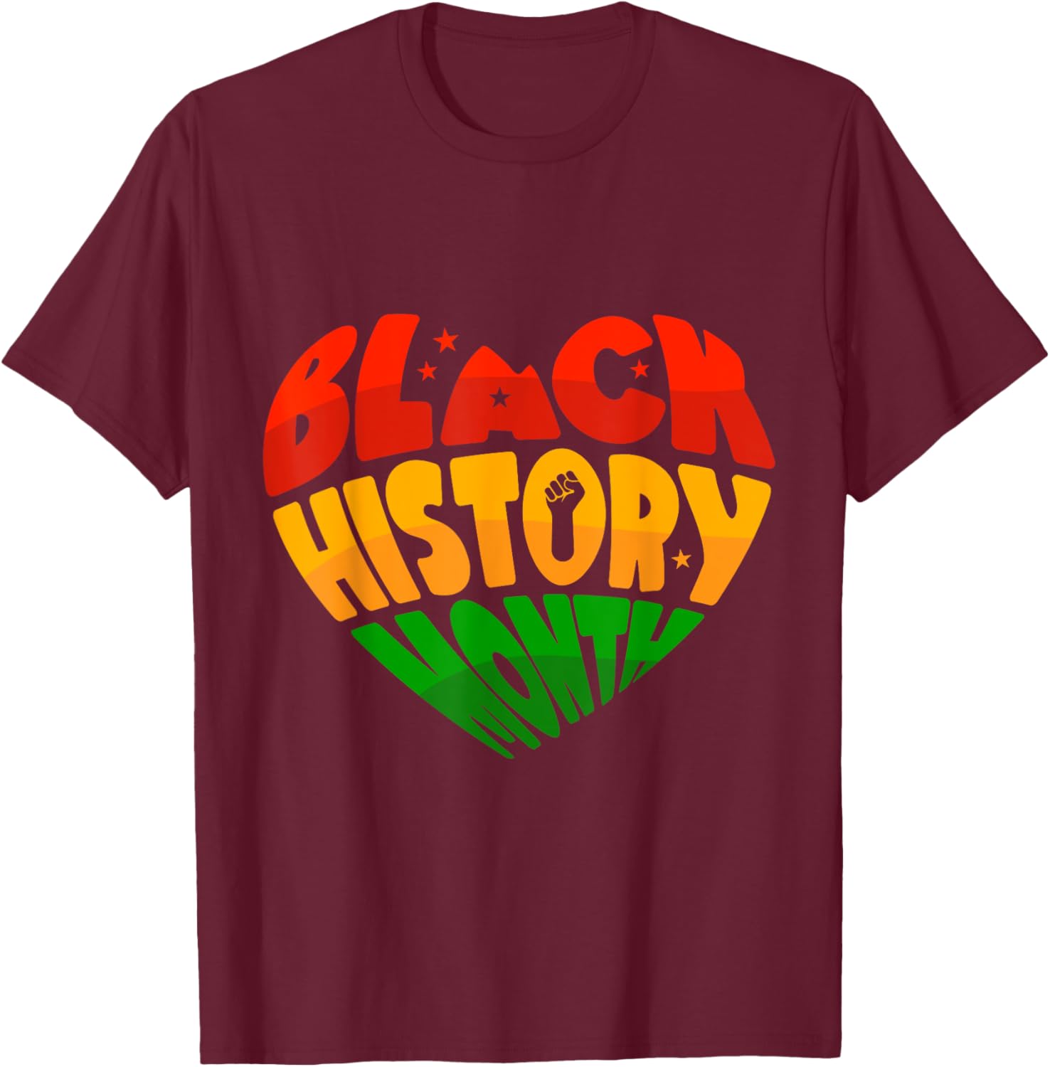 Celebrate Black History Month Heart & Fist T-Shirt for Women, Men & Kids - 15