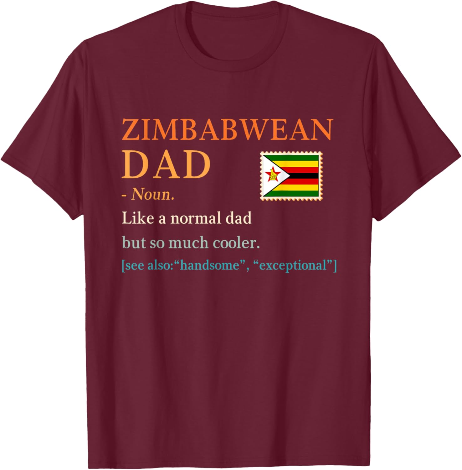 Zimbabwean Dad Definition T-Shirt with Flag for Father's Day Gift - 12