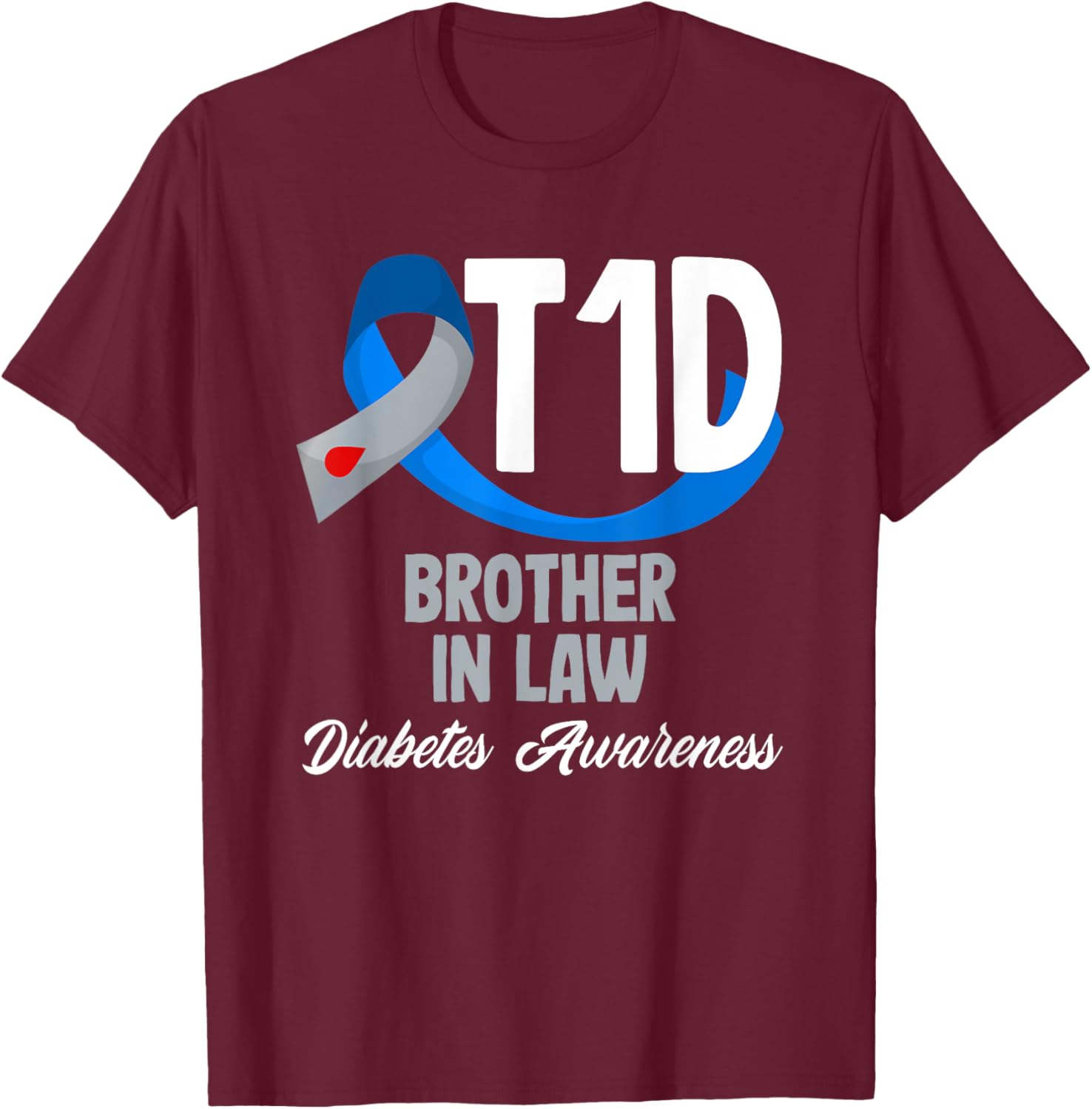 T1D Brother In Law Diabetes Awareness T-Shirt for Supportive Family Members - 2