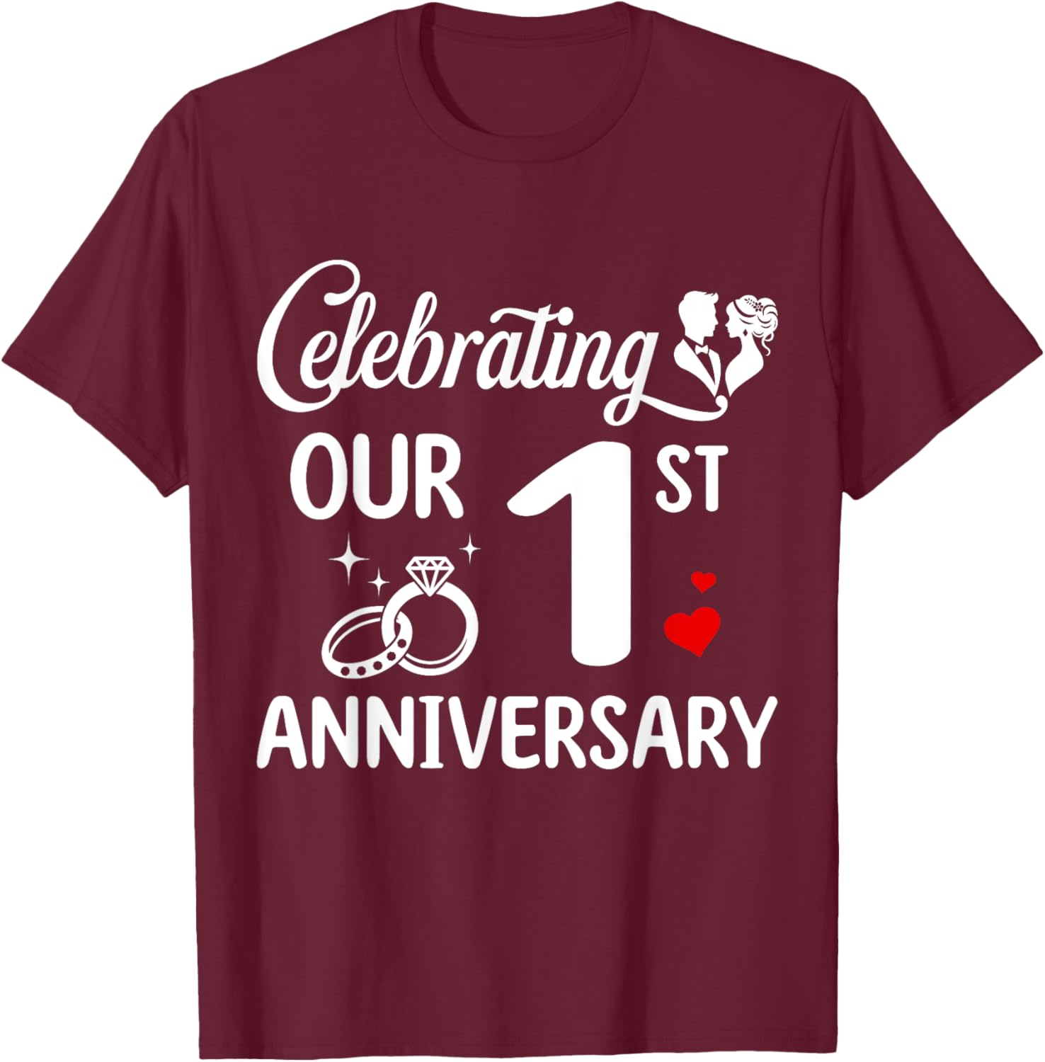 1st Wedding Anniversary T-Shirt for Couples - Celebrate Love in Style - 2