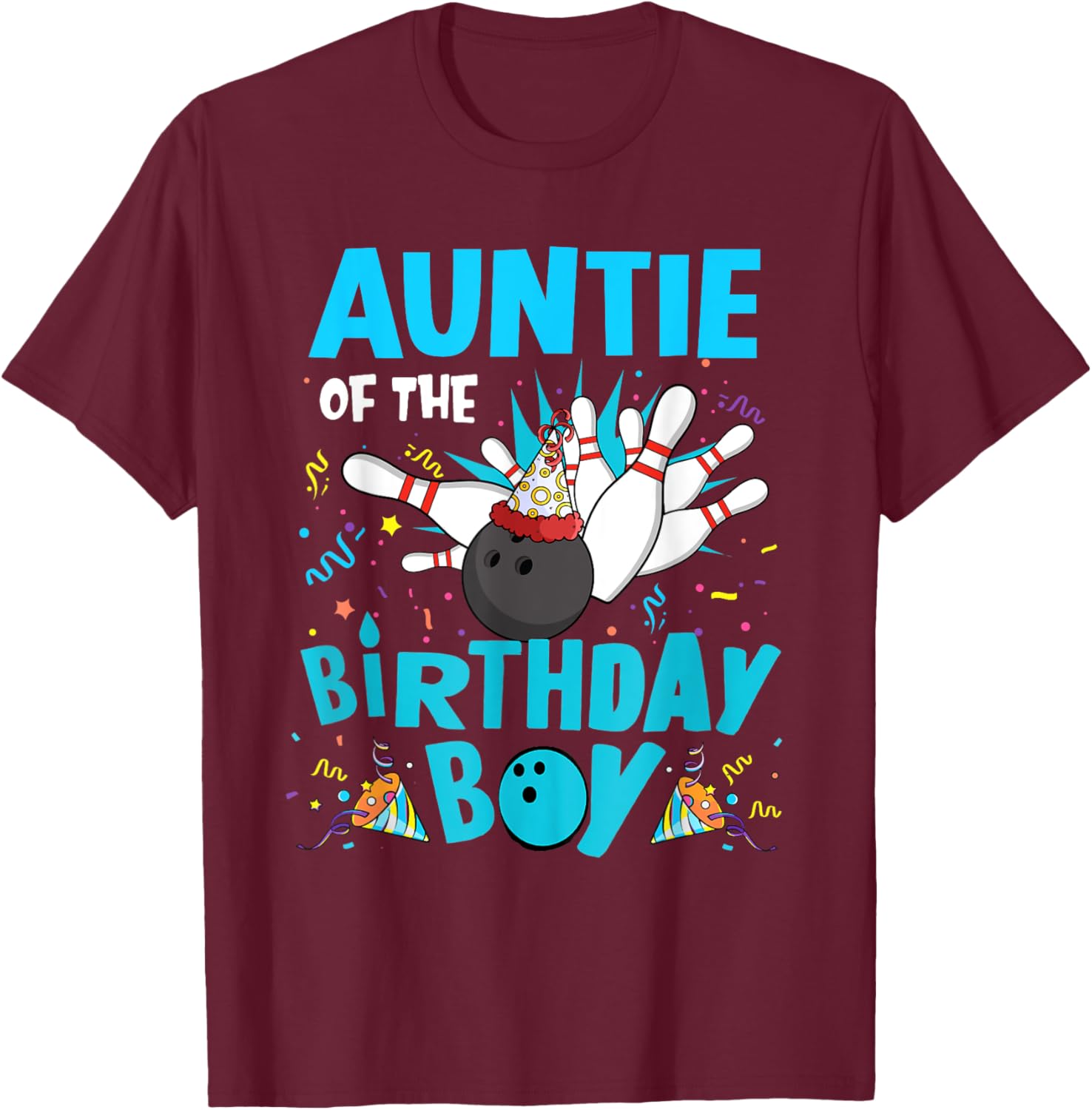 Auntie of the Birthday Boy Bowling T-Shirt for Family Fun Matching Outfits - 9