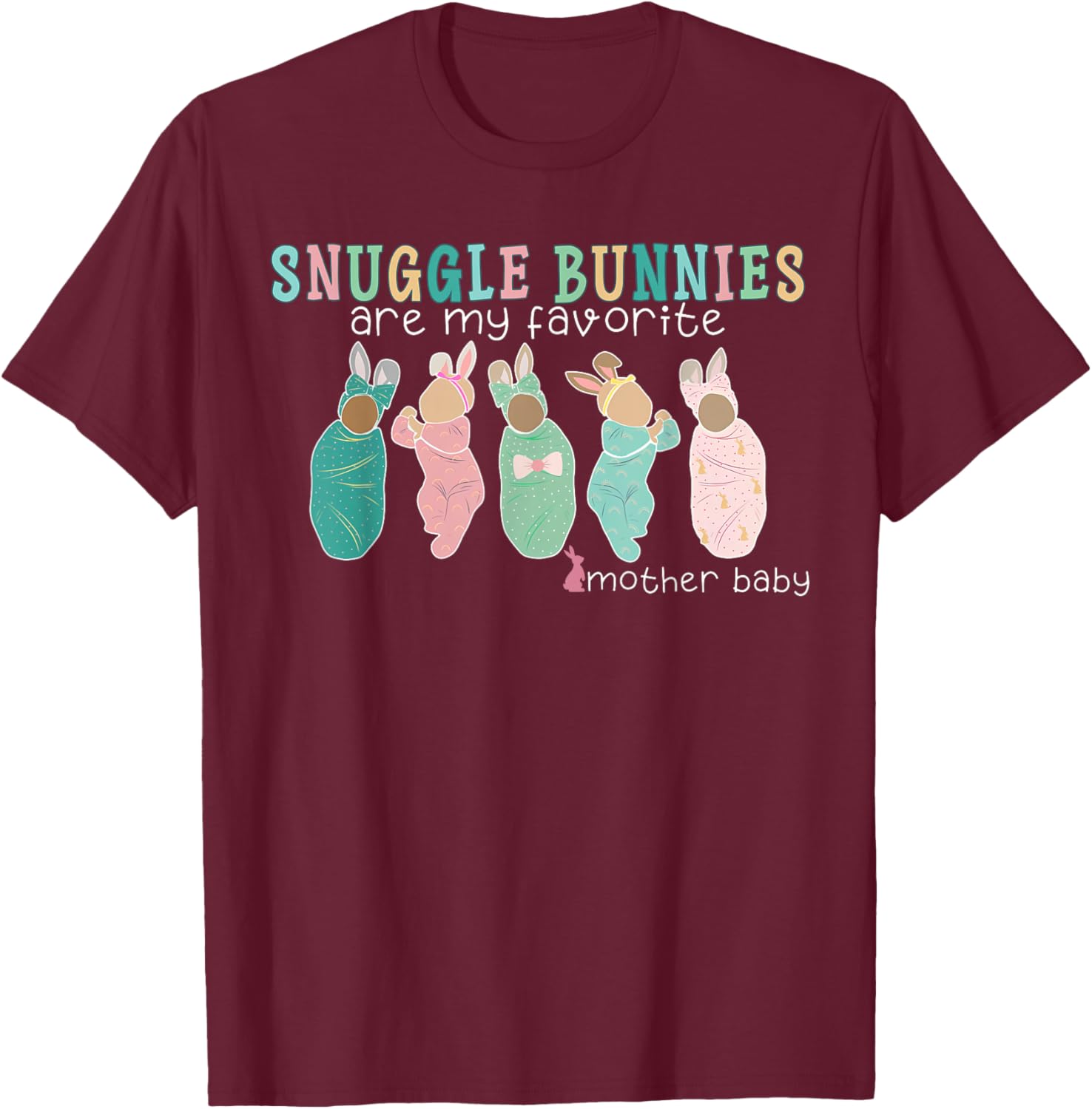Snuggle Bunnies Mother Baby Nurse Easter T-Shirt for Celebratory Comfort - 2