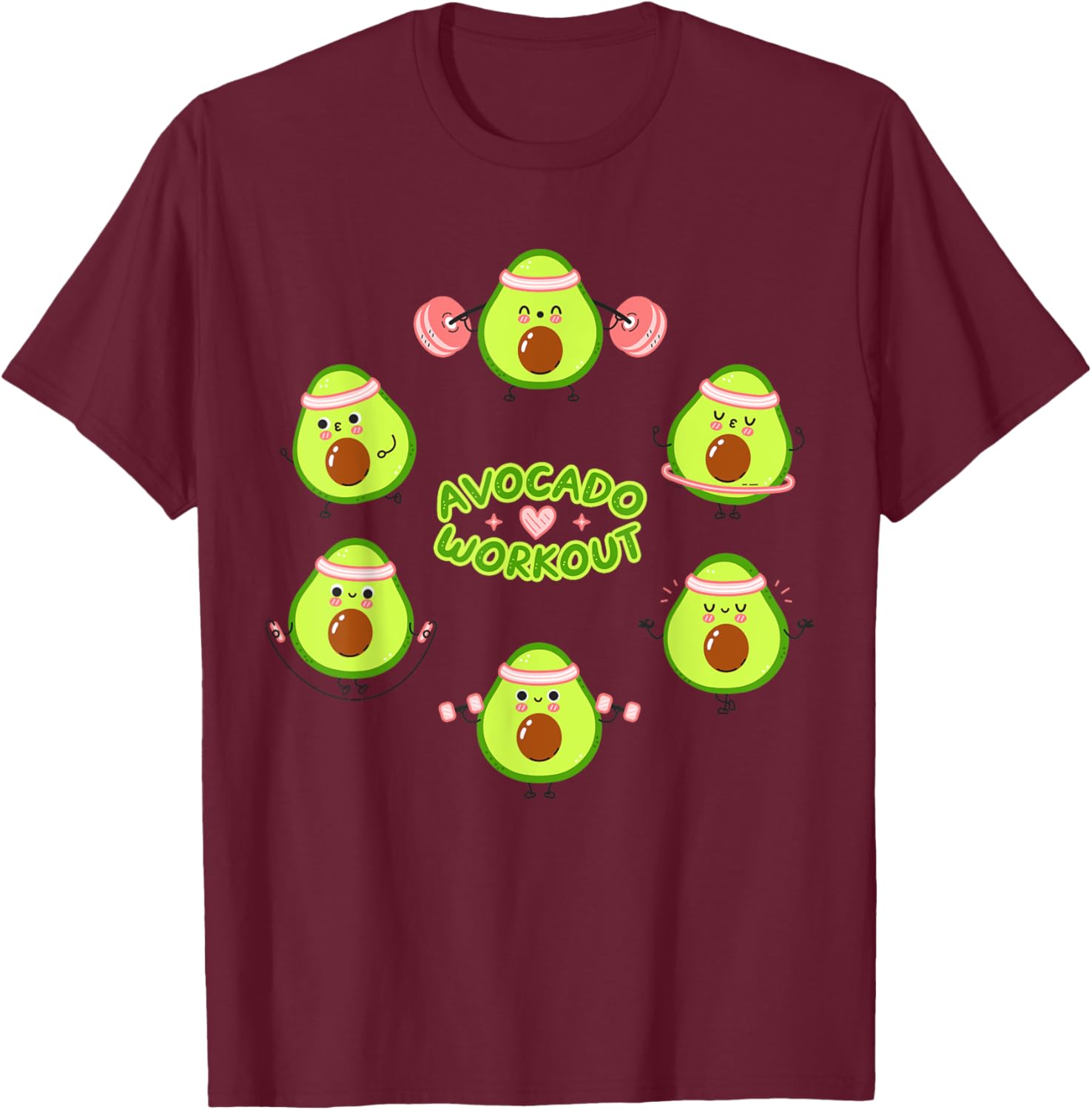 Avocado Workout Guacamole T-Shirt for Vegan Mexican Food Lovers - 6