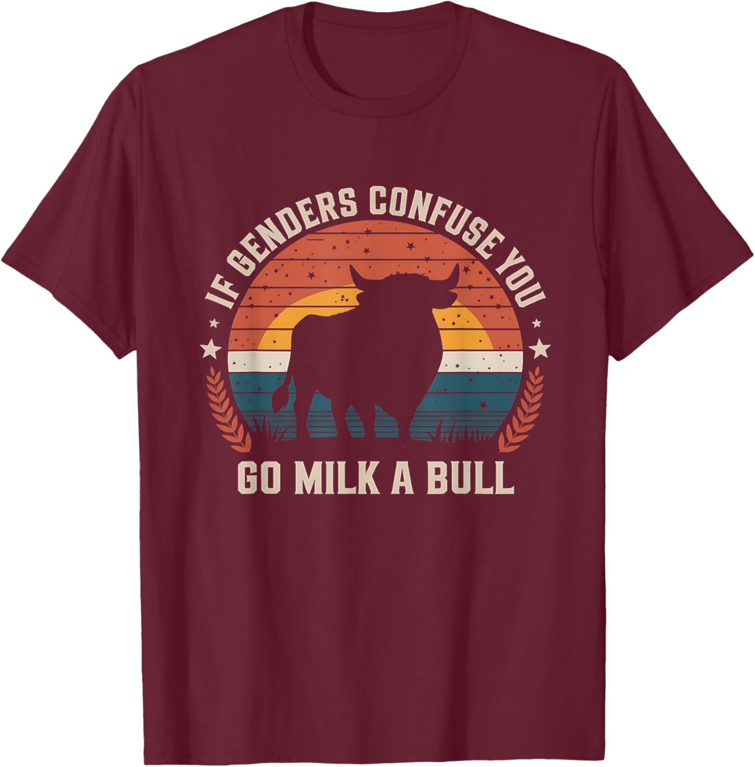 Vintage Funny Quote T-Shirt If Genders Confuse You Go Milk a Bull - 3