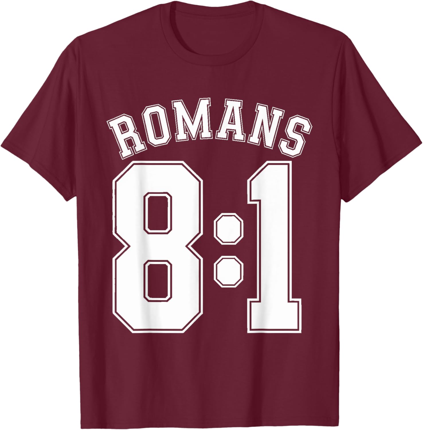 Romans 8:1 Sports Jersey T-Shirt for Christian Motivation and Faith - 5