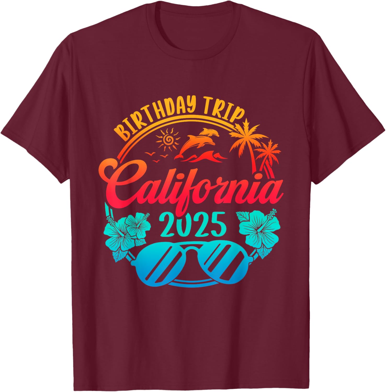 California Birthday Cruise Vacation T-Shirt for 2025 Celebration Fun - 12
