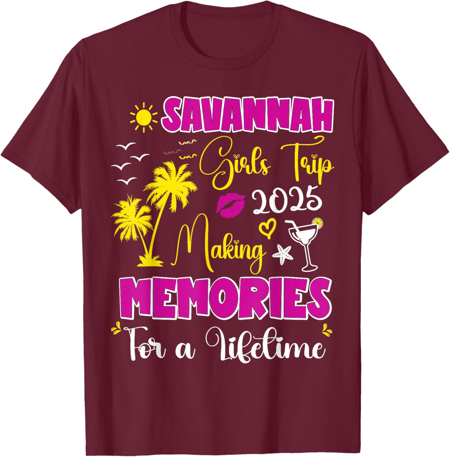 Savannah Girls Trip 2025 Summer Vacation T-Shirt for Women - 2