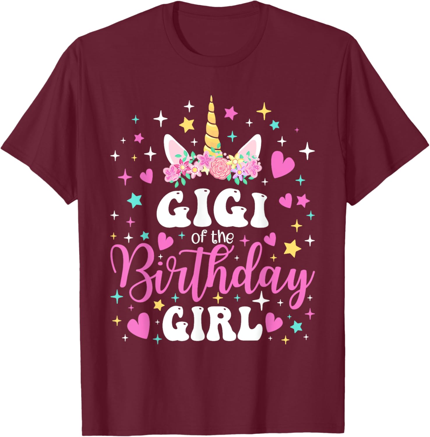 Unicorn Gigi Birthday Girl Family Matching Party Tee for Kids and Adults - 8