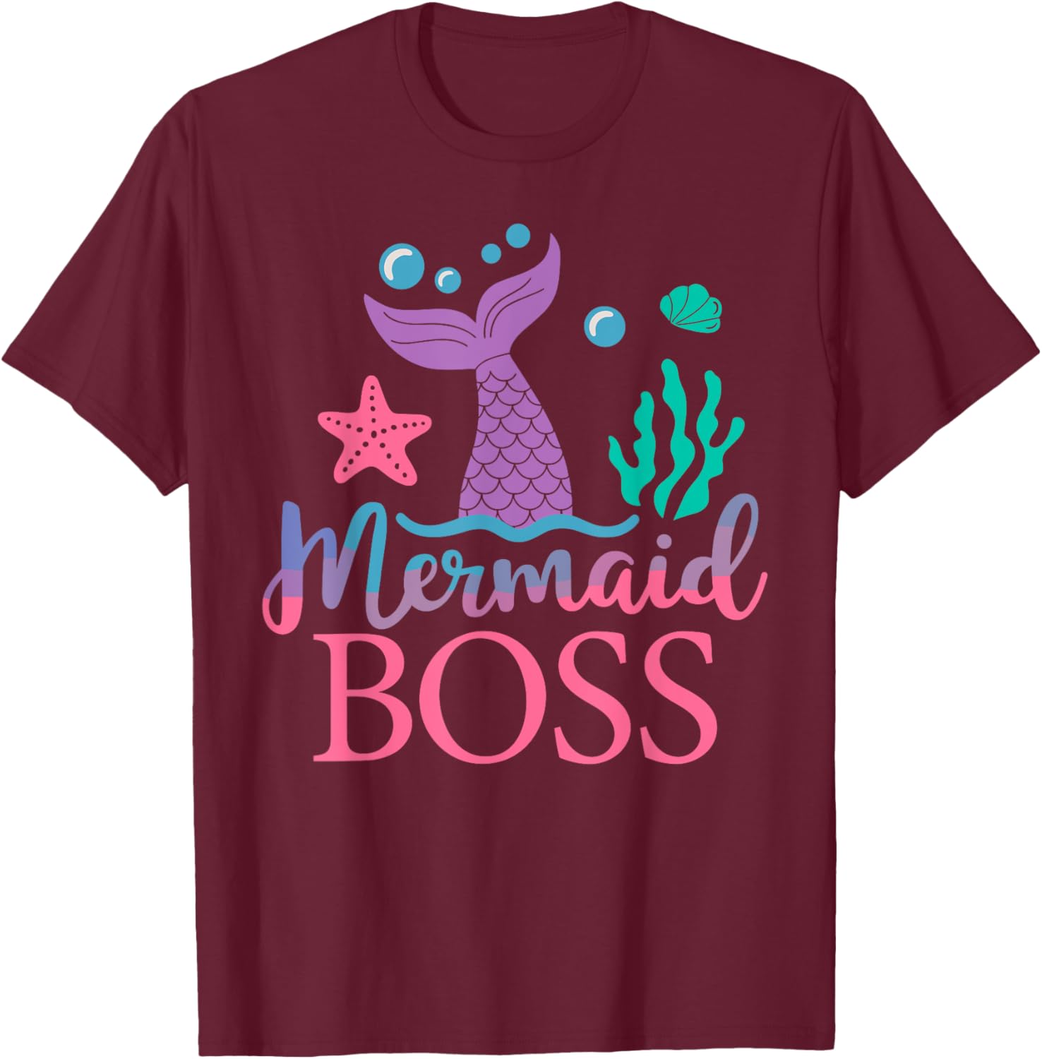 Boss of The Birthday Mermaid Family Matching T-Shirt for Party Fun - 10