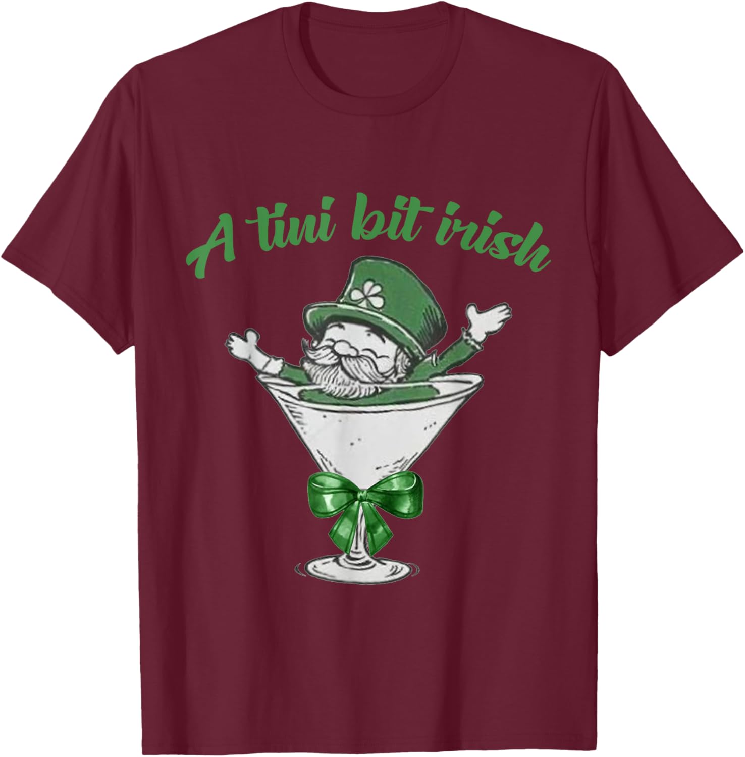 A Tini Bit Irish Leprechaun Martini St Patrick's Day T-Shirt - 4