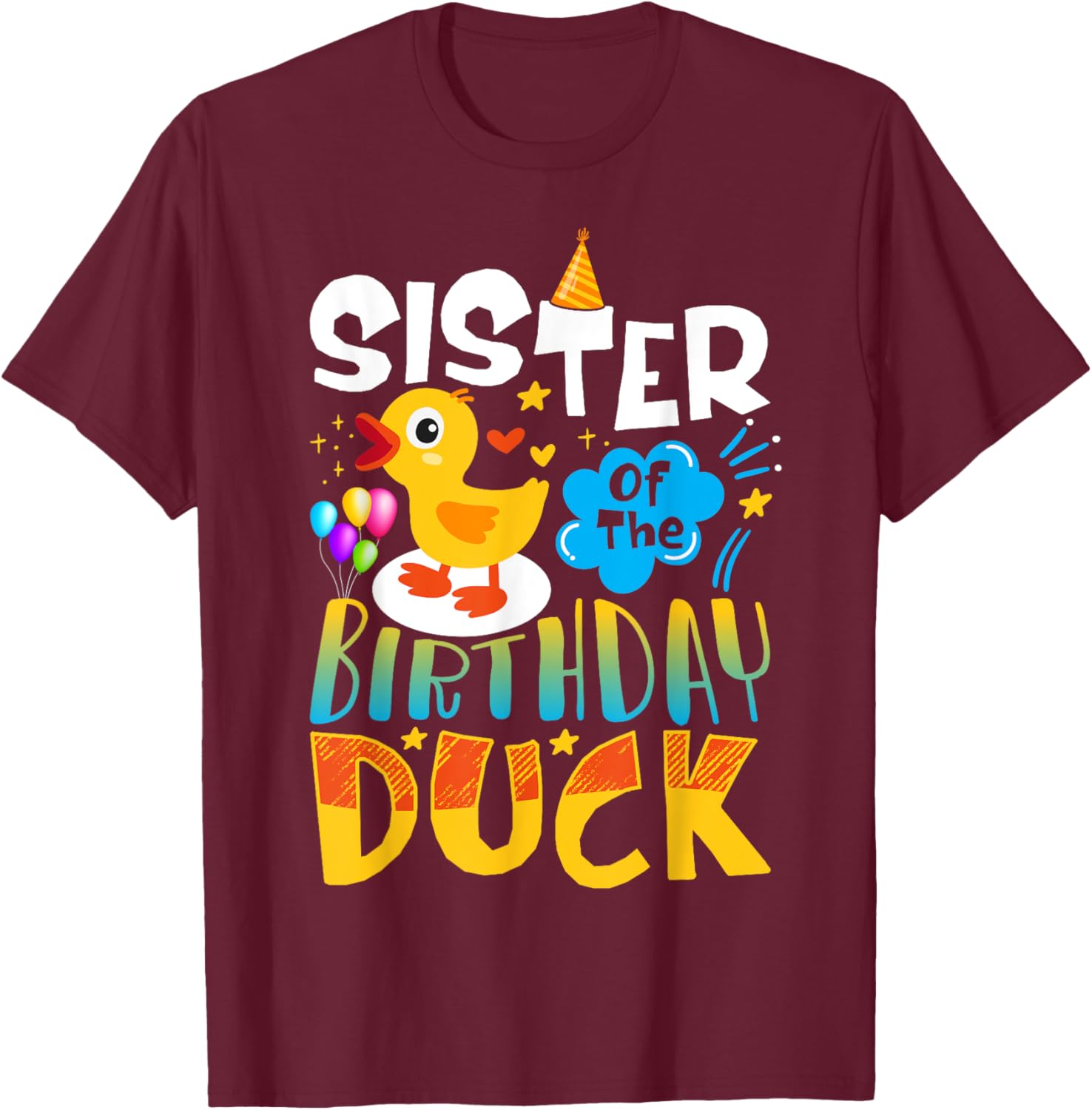 Sister of the Birthday Duck Matching Family Tee for Duck Lovers - 3