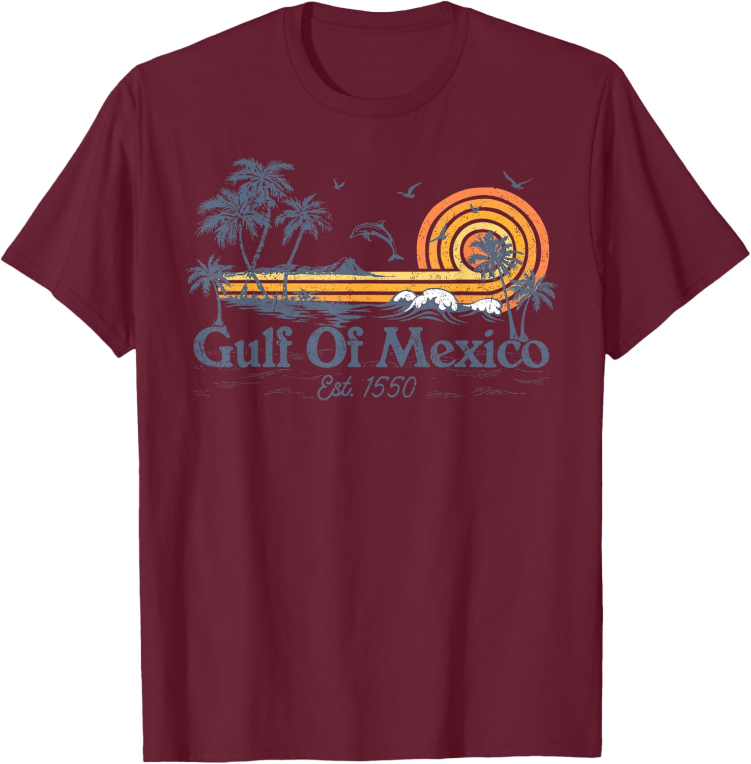 Gulf of Mexico Est 1550 Retro Vintage Beach T-Shirt for Beach Lovers - 19