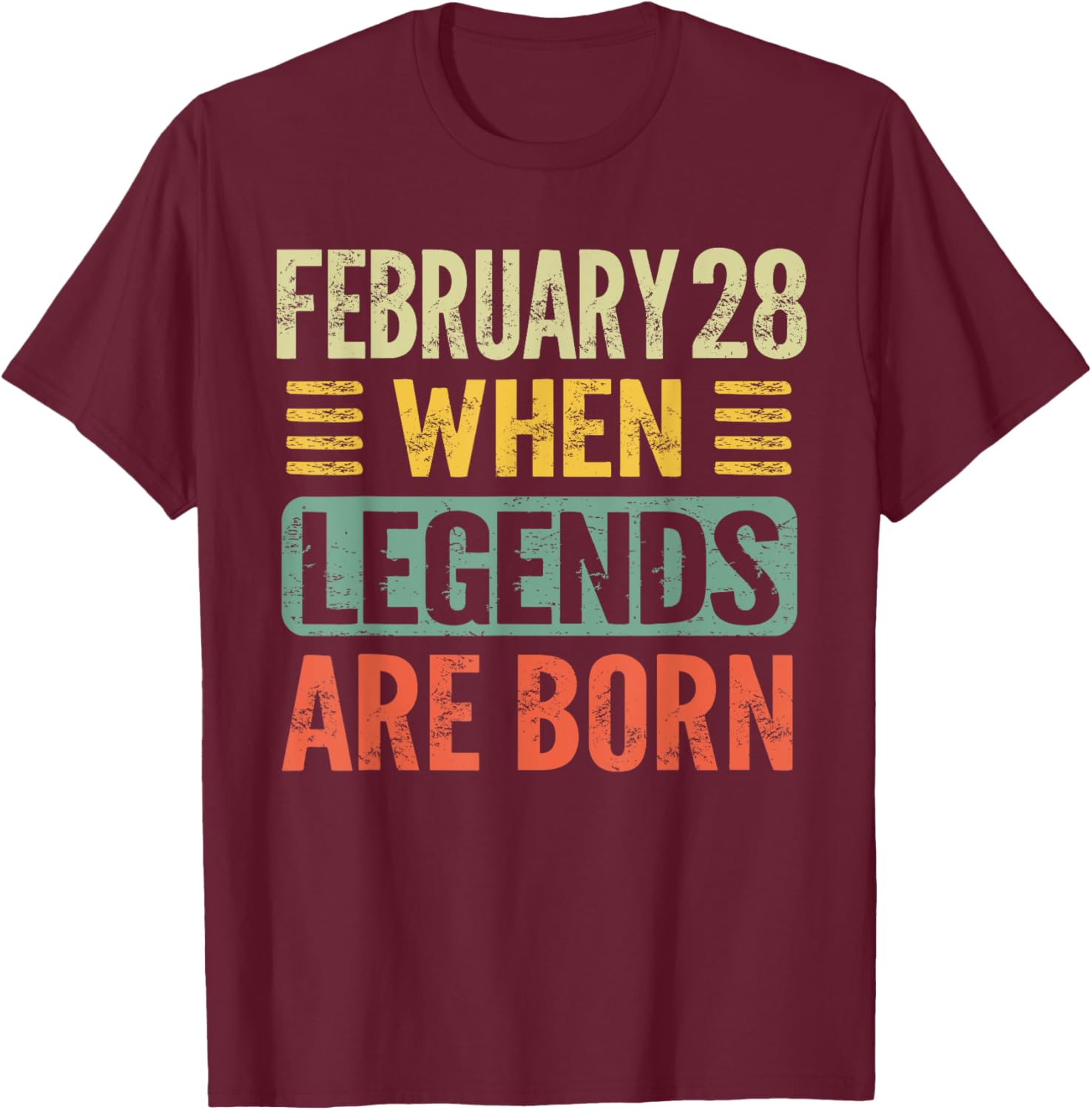 February 28 Legends Born Vintage T-Shirt for Birthday Celebration - 5