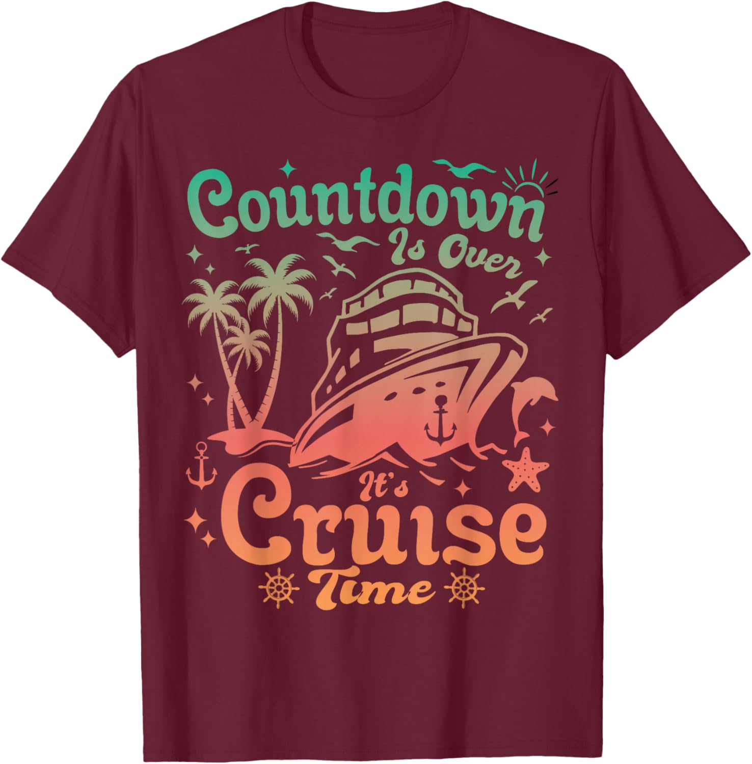 Countdown Is Over It's Cruise Time Family Vacation T-Shirt for Fun Trips - 18