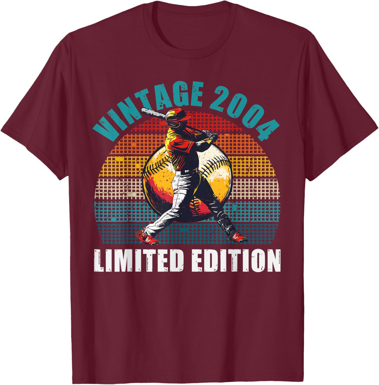 Retro 2004 Baseball Player 21st Birthday T-Shirt for Vintage Style Fans - 3