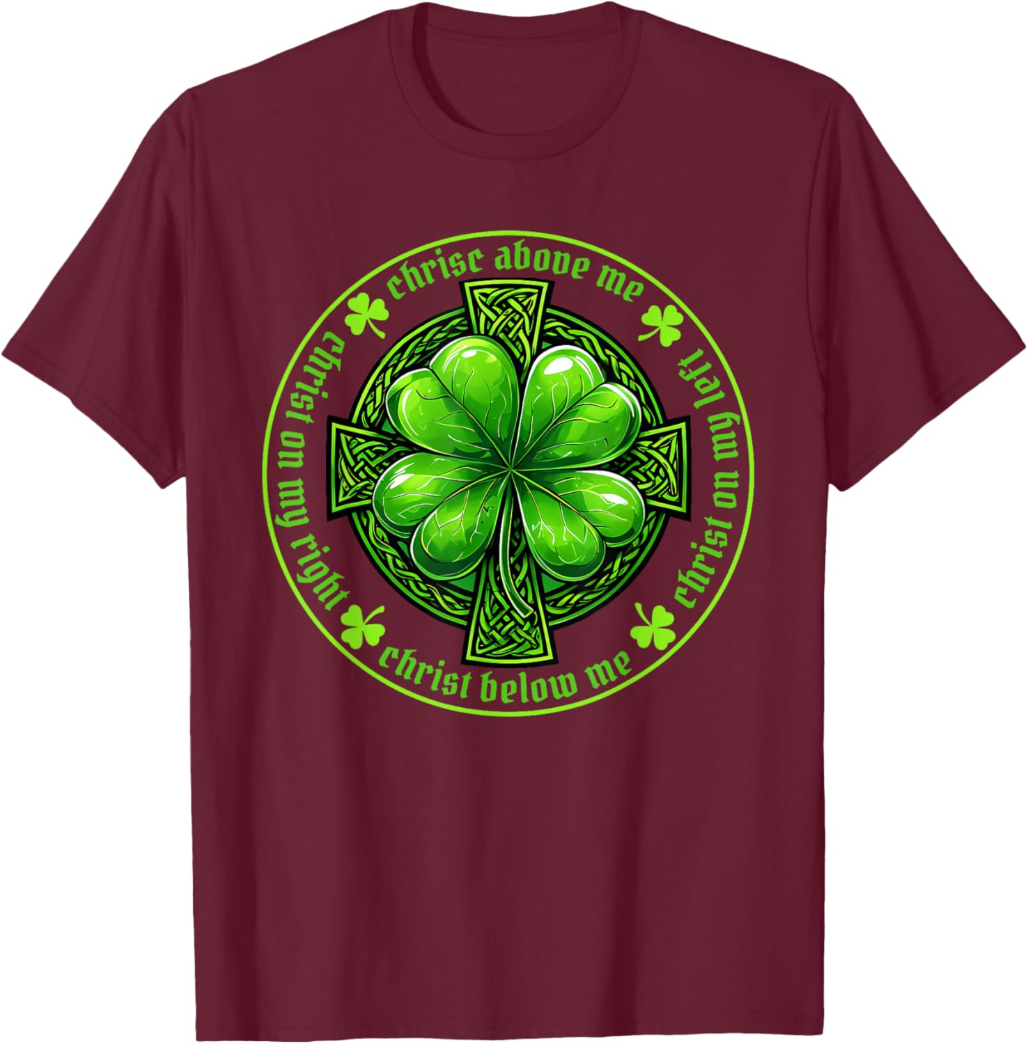 St Patrick's Breastplate Prayer T-Shirt Irish Cross Design for Catholics - 6