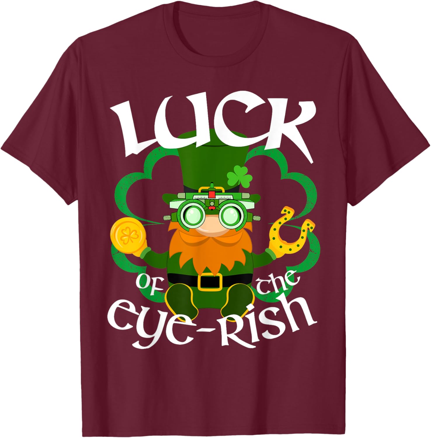 St Patrick's Day Irish Gnome Eye Doctor T-Shirt for Optometrists - 14