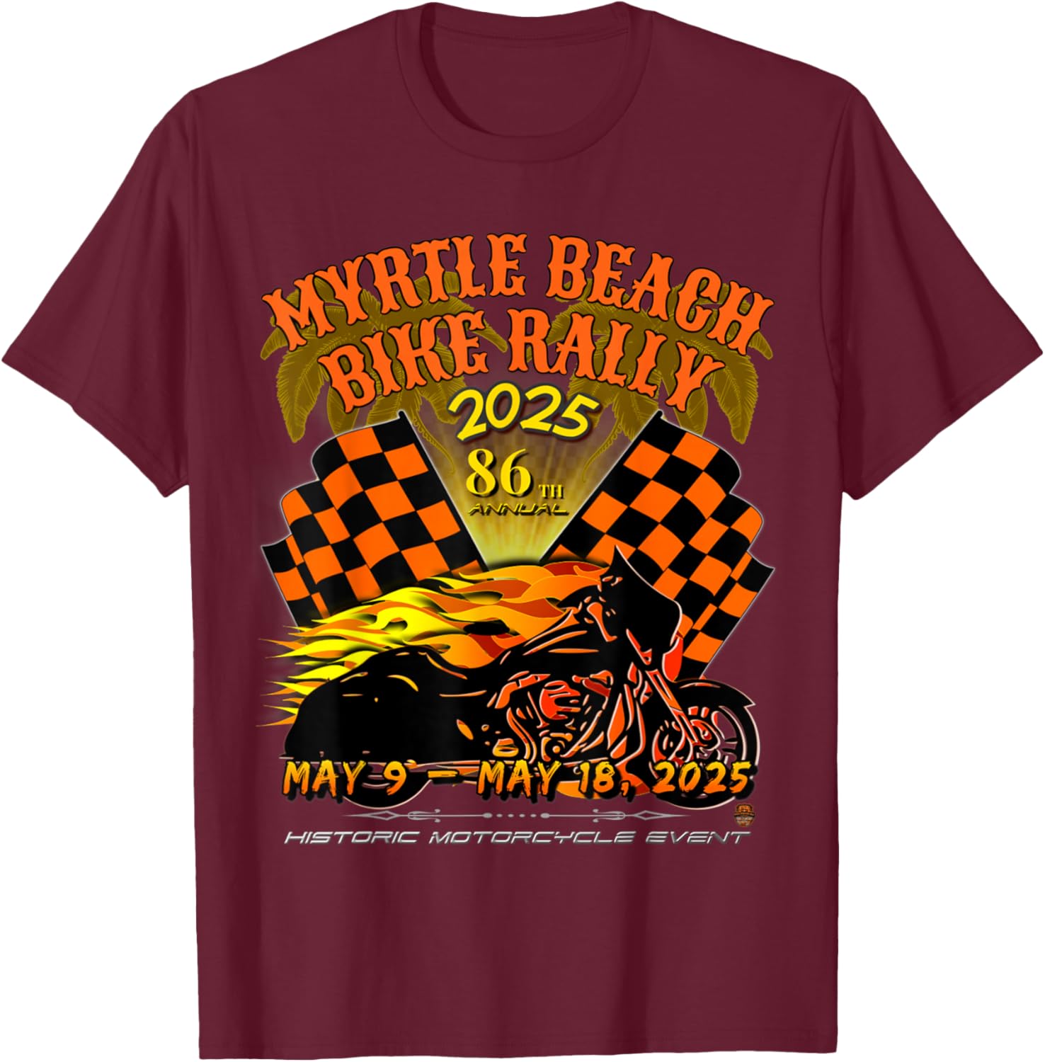 2025 Myrtle Beach Bike Rally Vintage Art T-Shirt for Classic Riders - 9