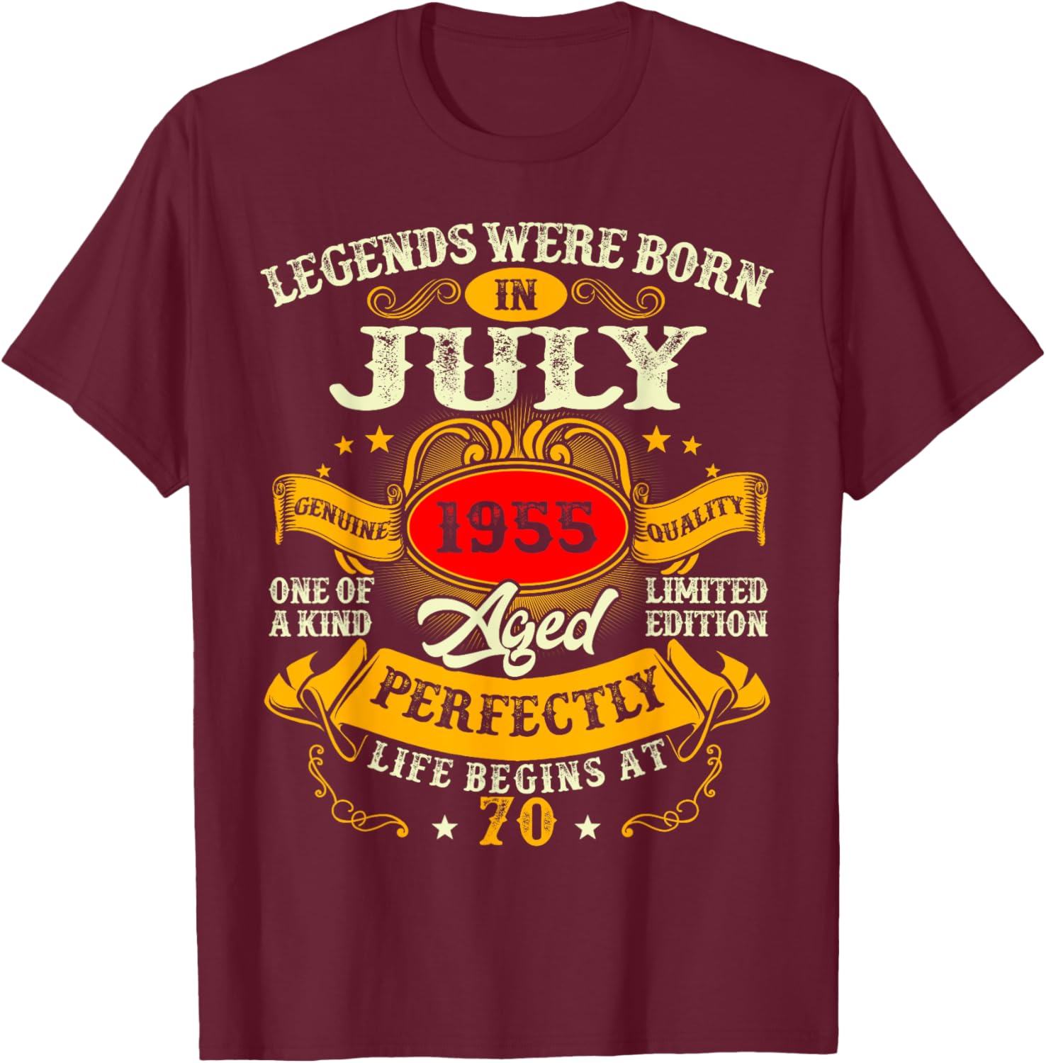 Vintage Retro 70th Birthday T-Shirt for July 1955 Legends Men Women - 11