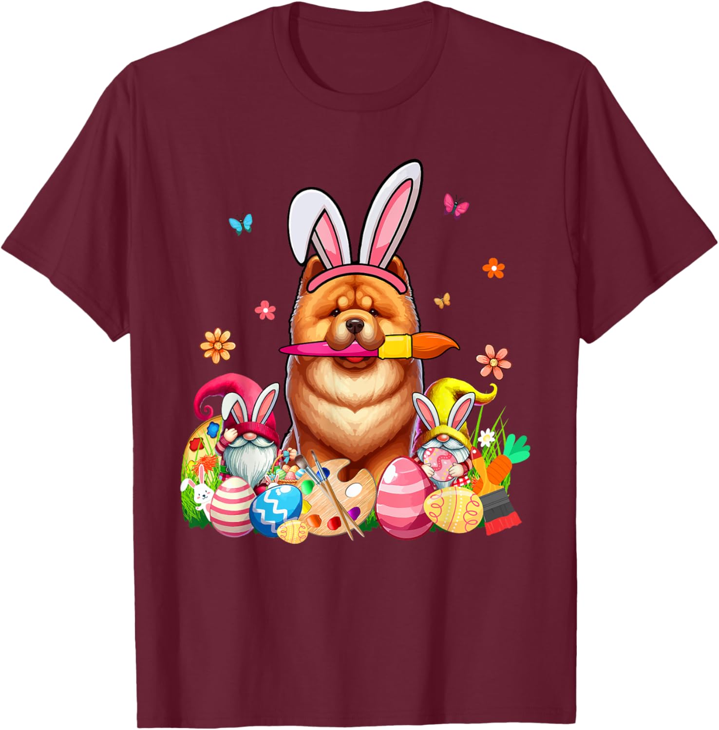 Chow Chow Cosplay Bunny Gnome Easter Eggs T-Shirt for Pet Lovers - 13
