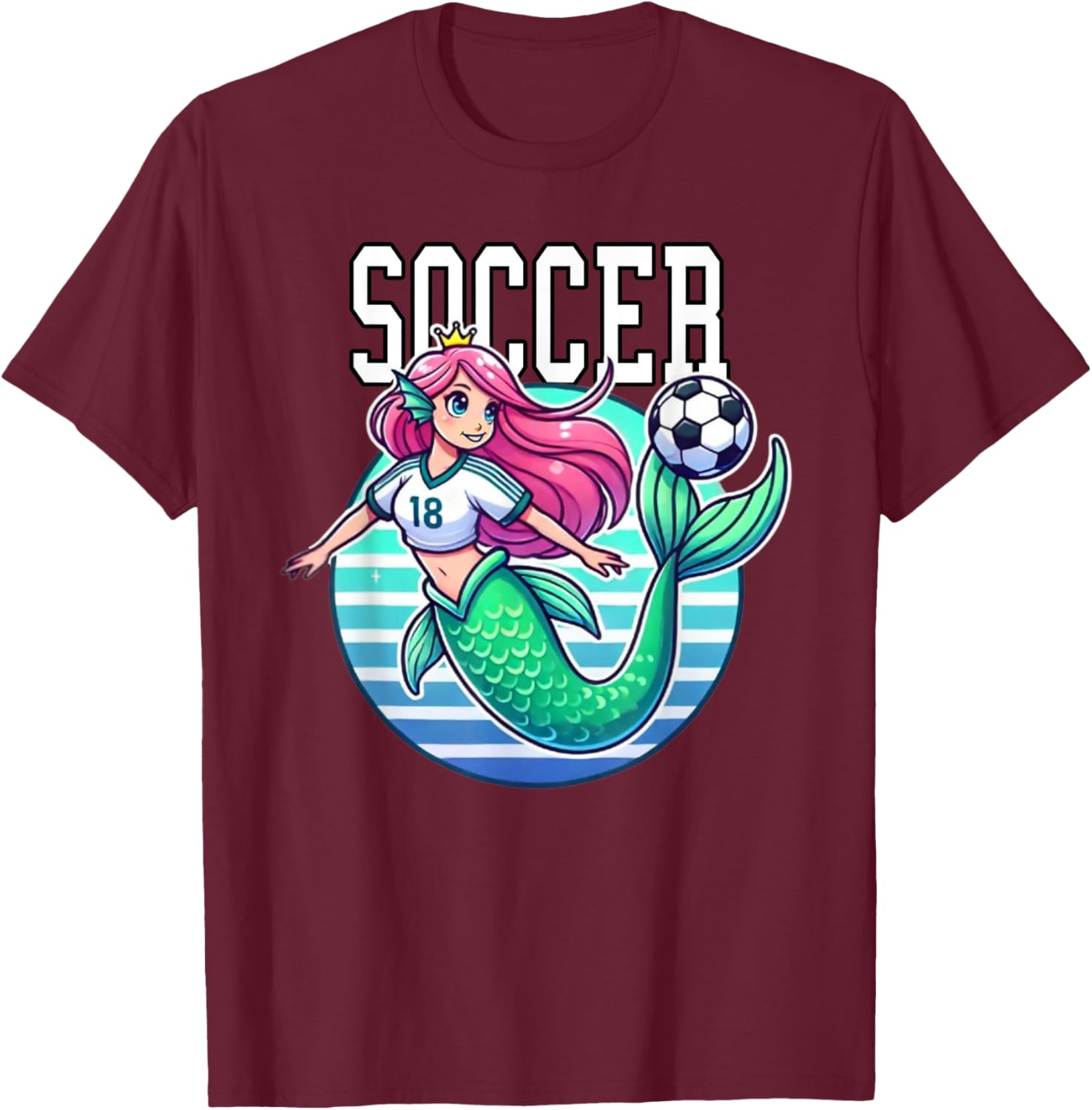 Soccer Mermaid Playing Soccer T-Shirt for Fans of Fun Sports Apparel - 20