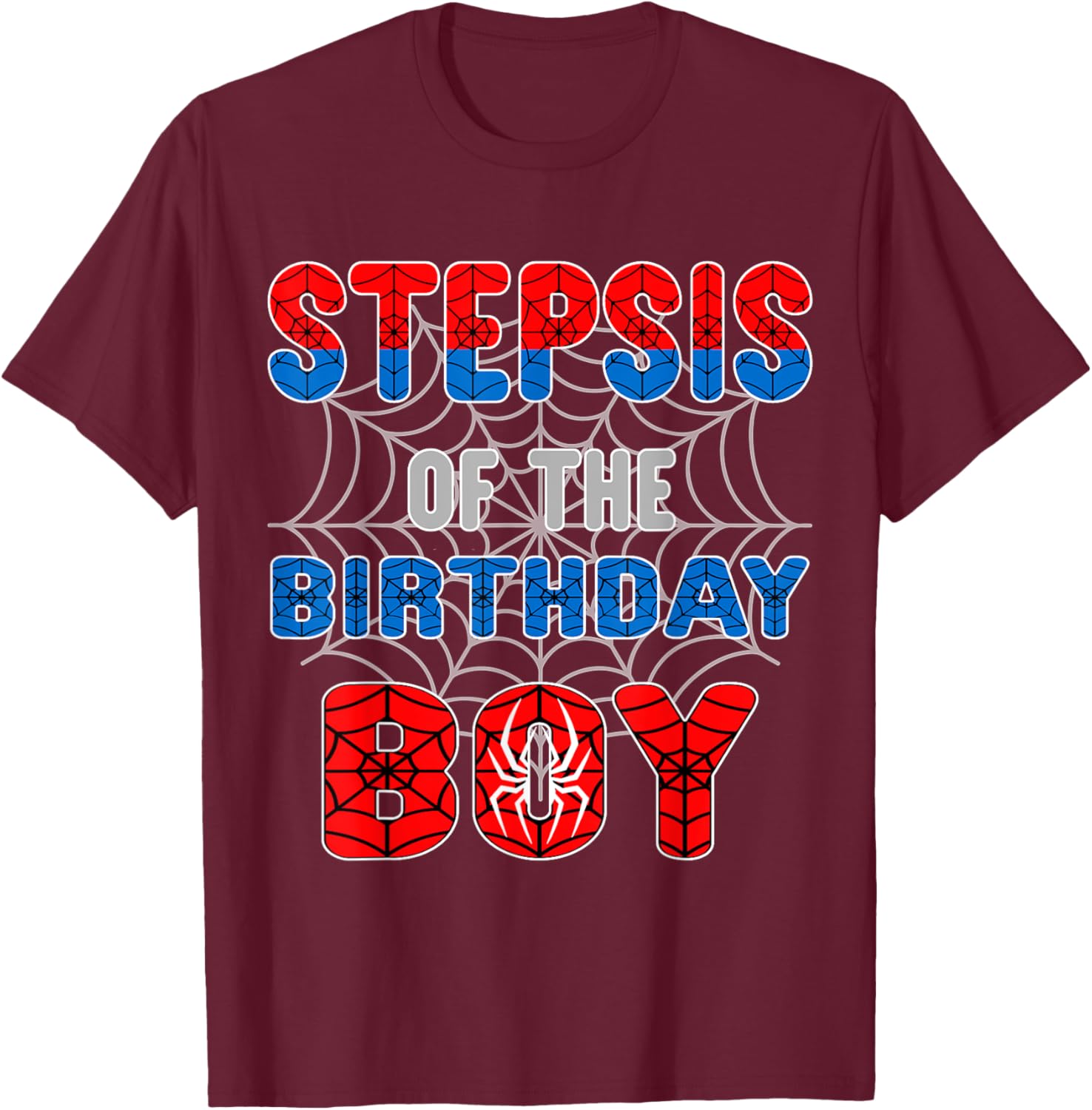 Spider Web Birthday Party T-Shirt for Step Sis of the Birthday Boy - 3