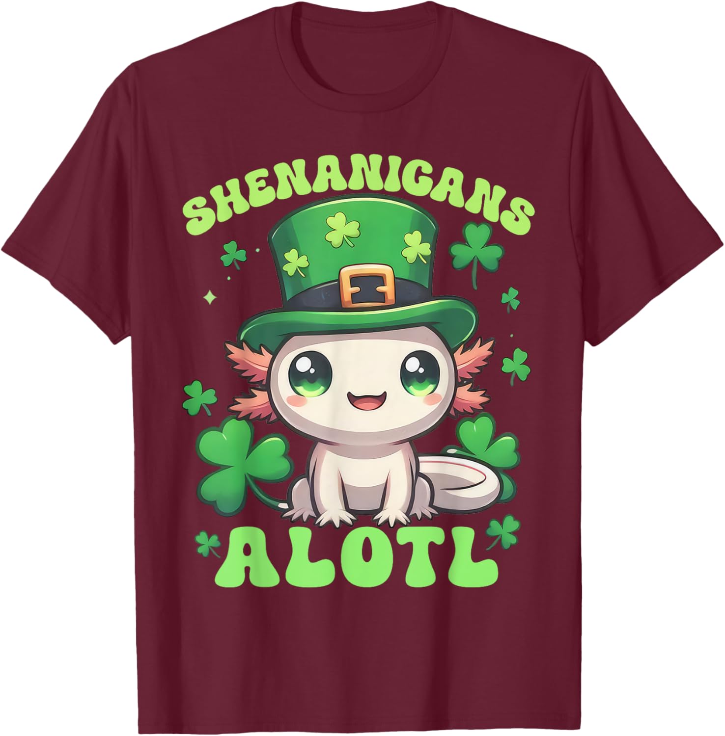 Axolotl St. Patrick's Day Fun T-Shirt for Kids and Adults - 19