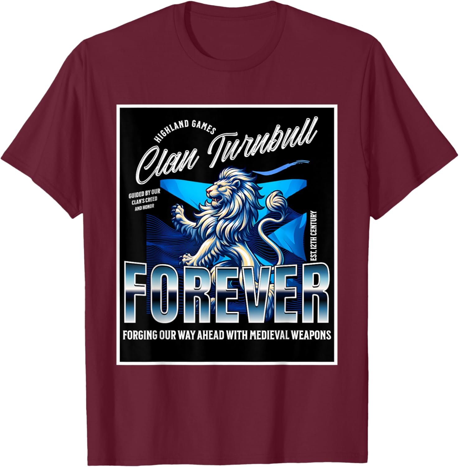 Clan Turnbull Strength and Honor Lion Roots T-Shirt for Family Pride - 28