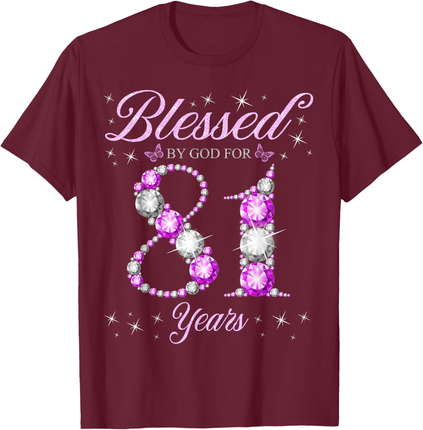 Blessed By God 81st Birthday T-Shirt for Celebrating 81 Years - 6