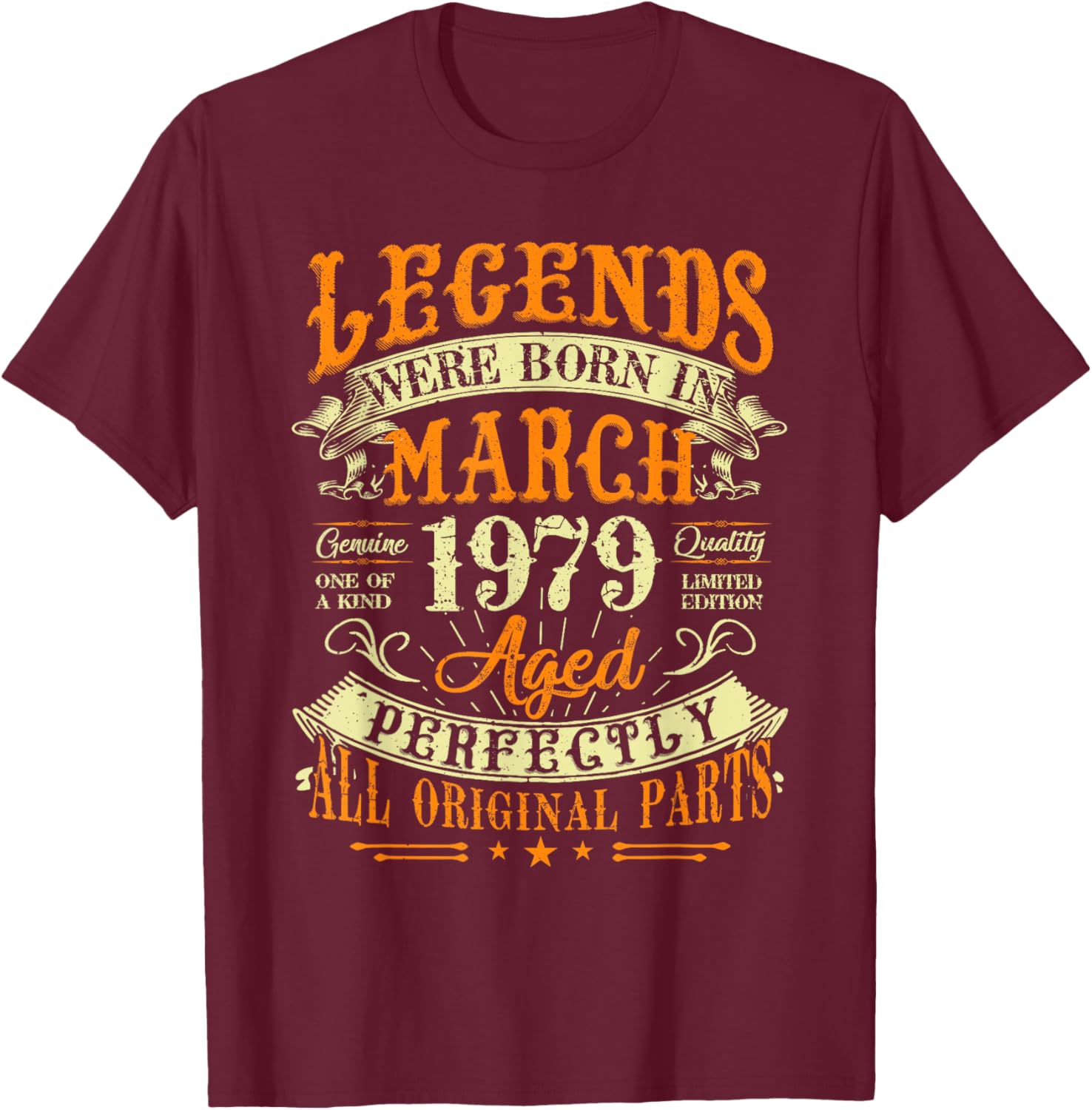 46th Birthday Gift T-Shirt for Legends Born in March 1979 - 1
