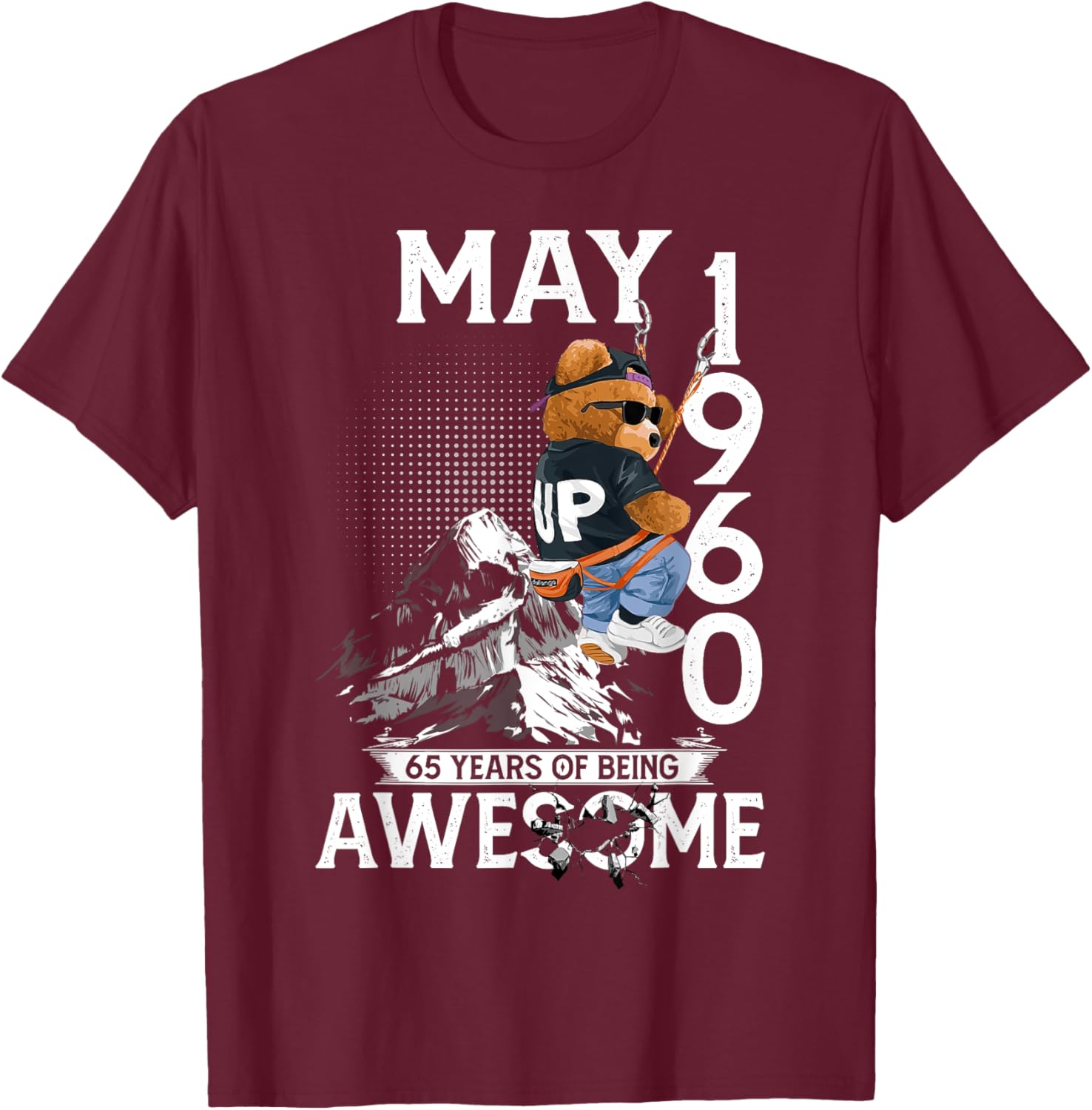 65th Birthday Bear Legends T-Shirt for Men May 1960 Vintage Style - 18