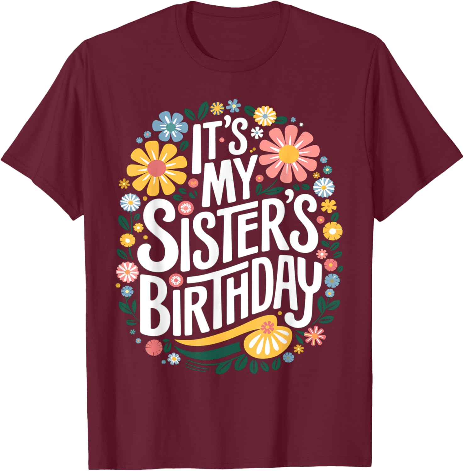 Colorful Floral T-Shirt for Sisters Birthday - Women and Kids Design - 15