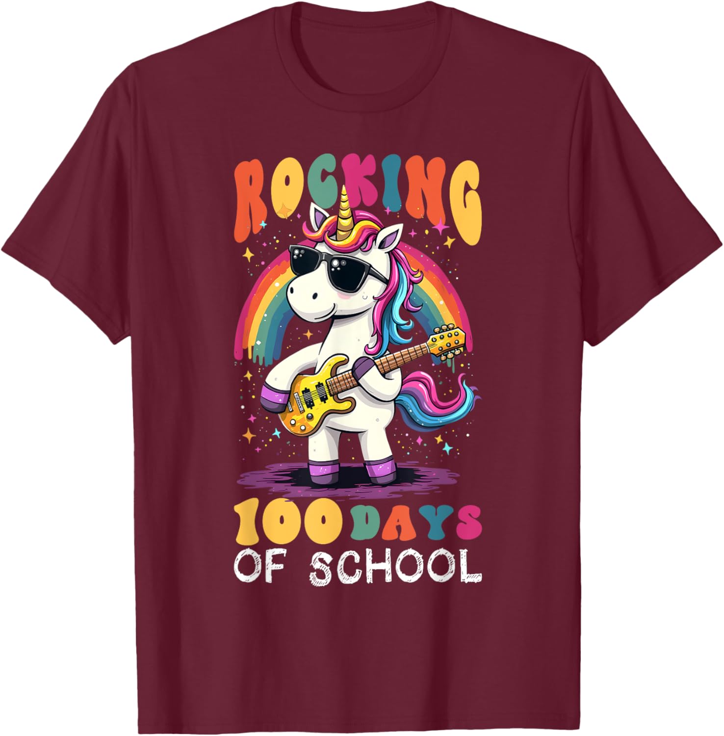 Unicorn 100 Days of School Teacher T-Shirt for Magical Celebrations - 2