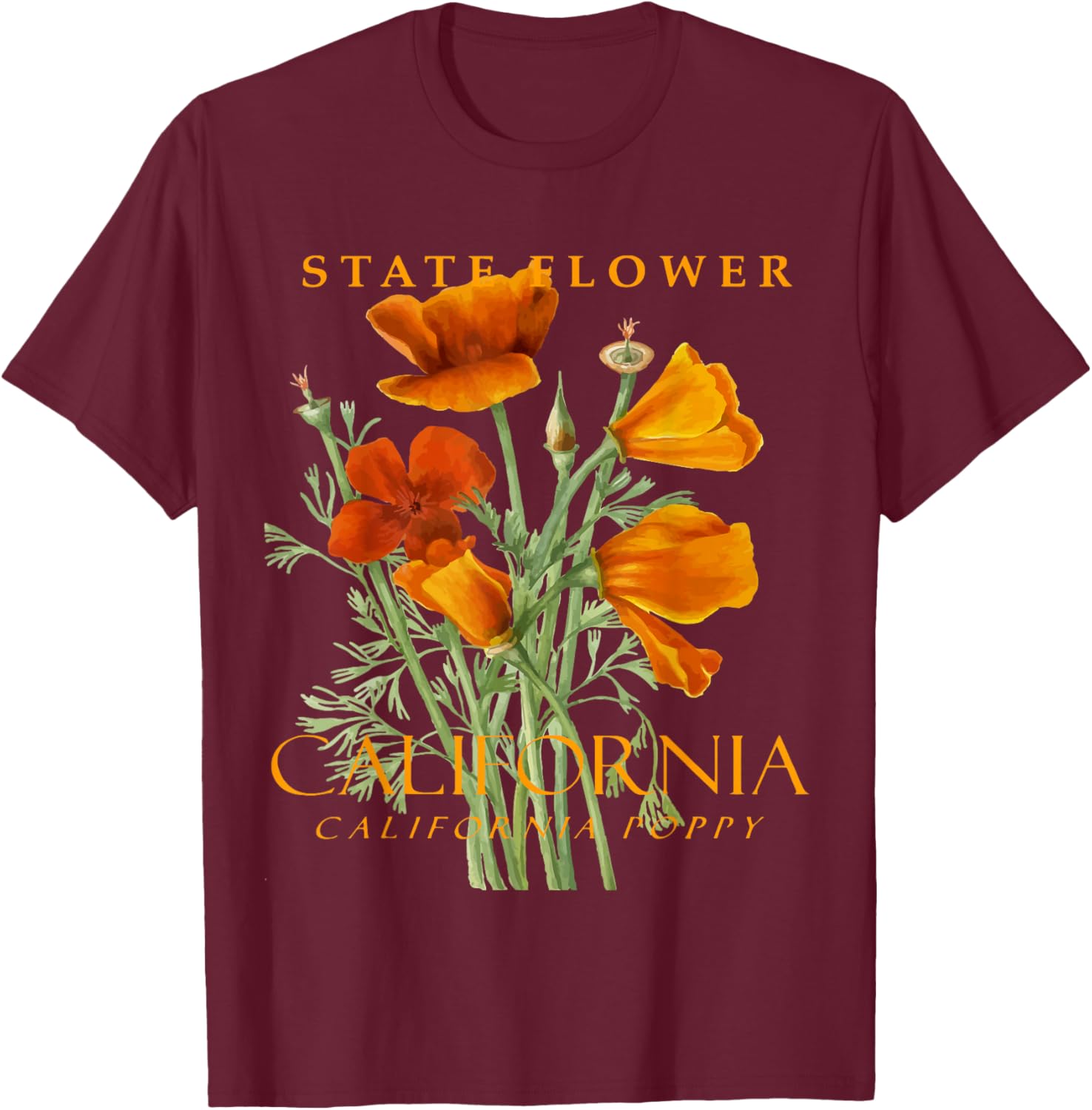 California Poppy T-Shirt for Nature Lovers - Stylish Floral Apparel - 29