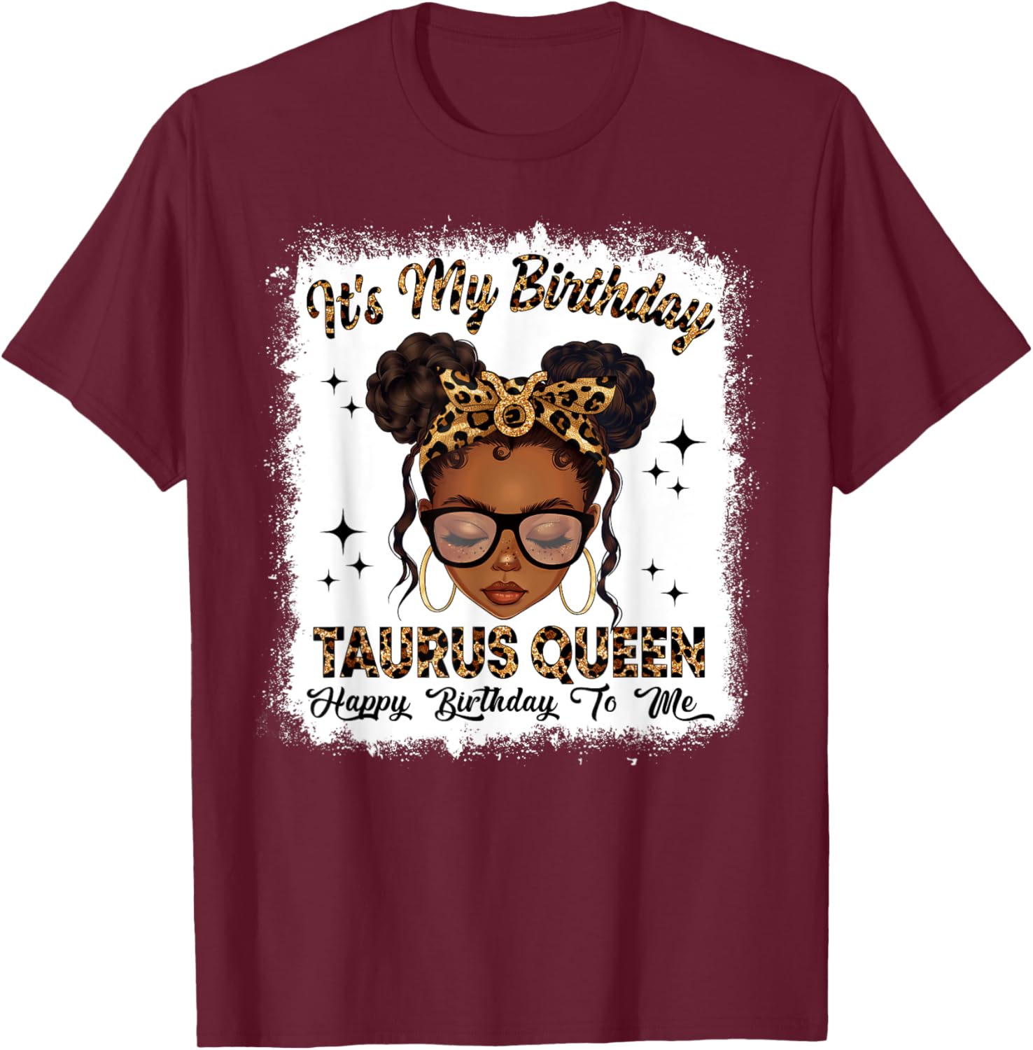 Taurus Queen Messy Bun T-Shirt for Women – Zodiac Birthday Gift - 10