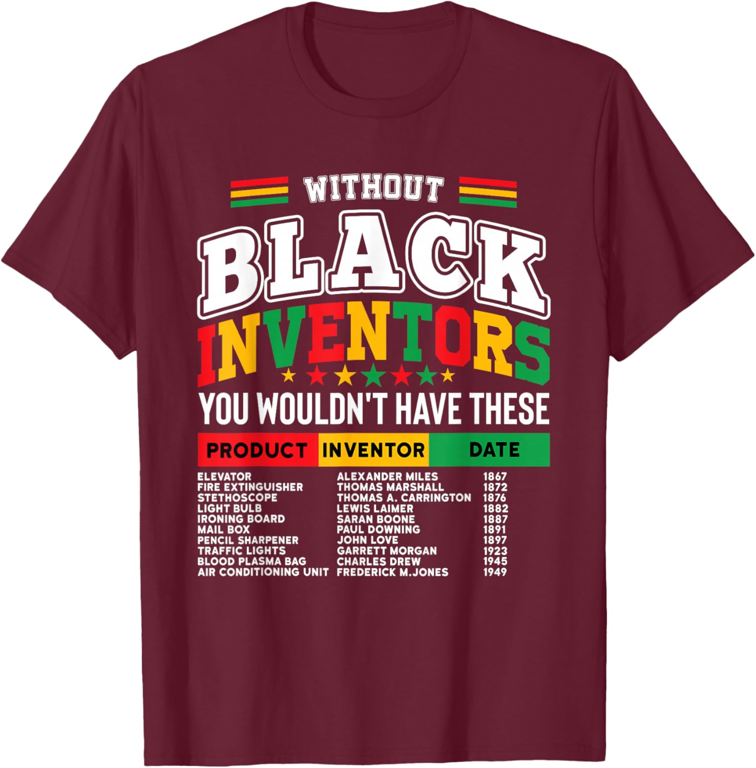 Celebrate Innovation with Afro Pride T-Shirt Featuring Black Inventors - 11
