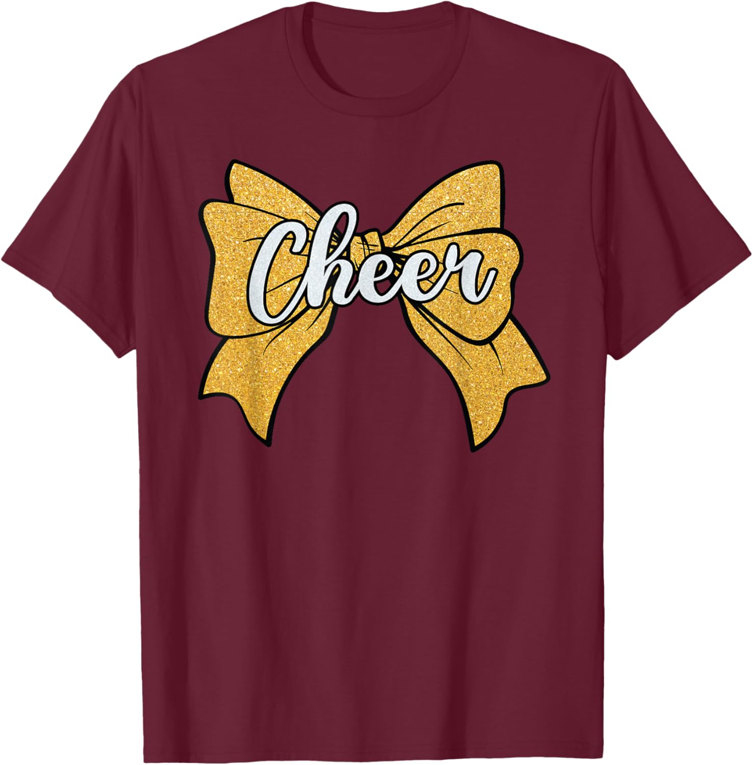 Coquette Yellow Cheerleader T-Shirt with Cheer Bow for Sport Fans - 12