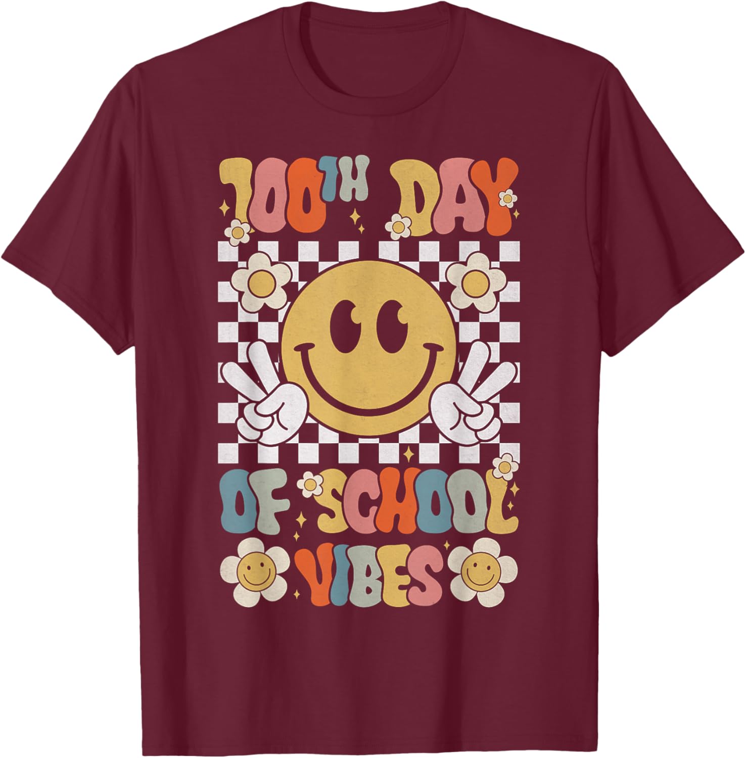 Cute 100th Day of School Smile Face T-Shirt for Kids Celebration - 16
