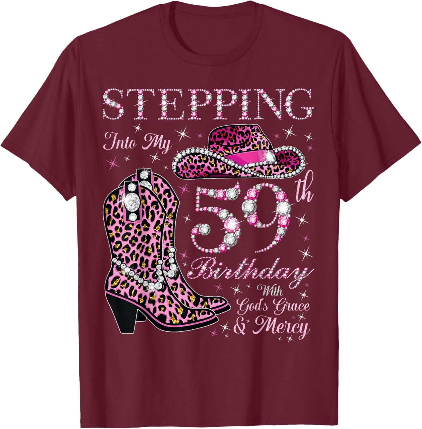 Celebrate 59 with Grace Mercy T-Shirt for Birthday Joy and Style - 5
