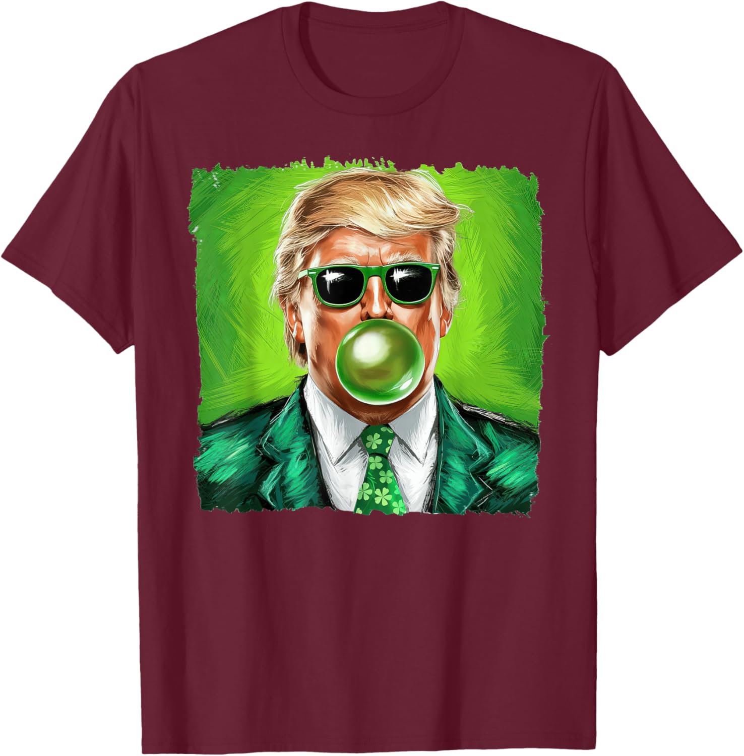 Trump Bubble Gum Sunglasses St. Patrick's Day T-Shirt for Fun Celebrations - 13