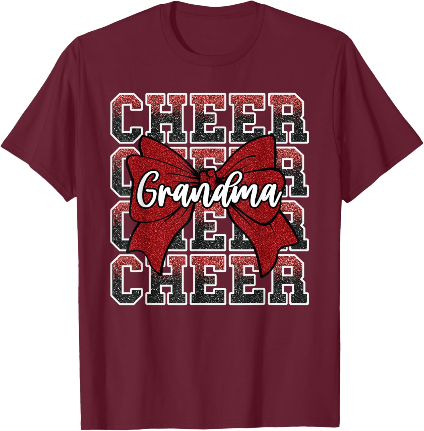 Cheer G-Ma Grandma Cheerleader Red T-Shirt for Cheer Fans and Family - 12