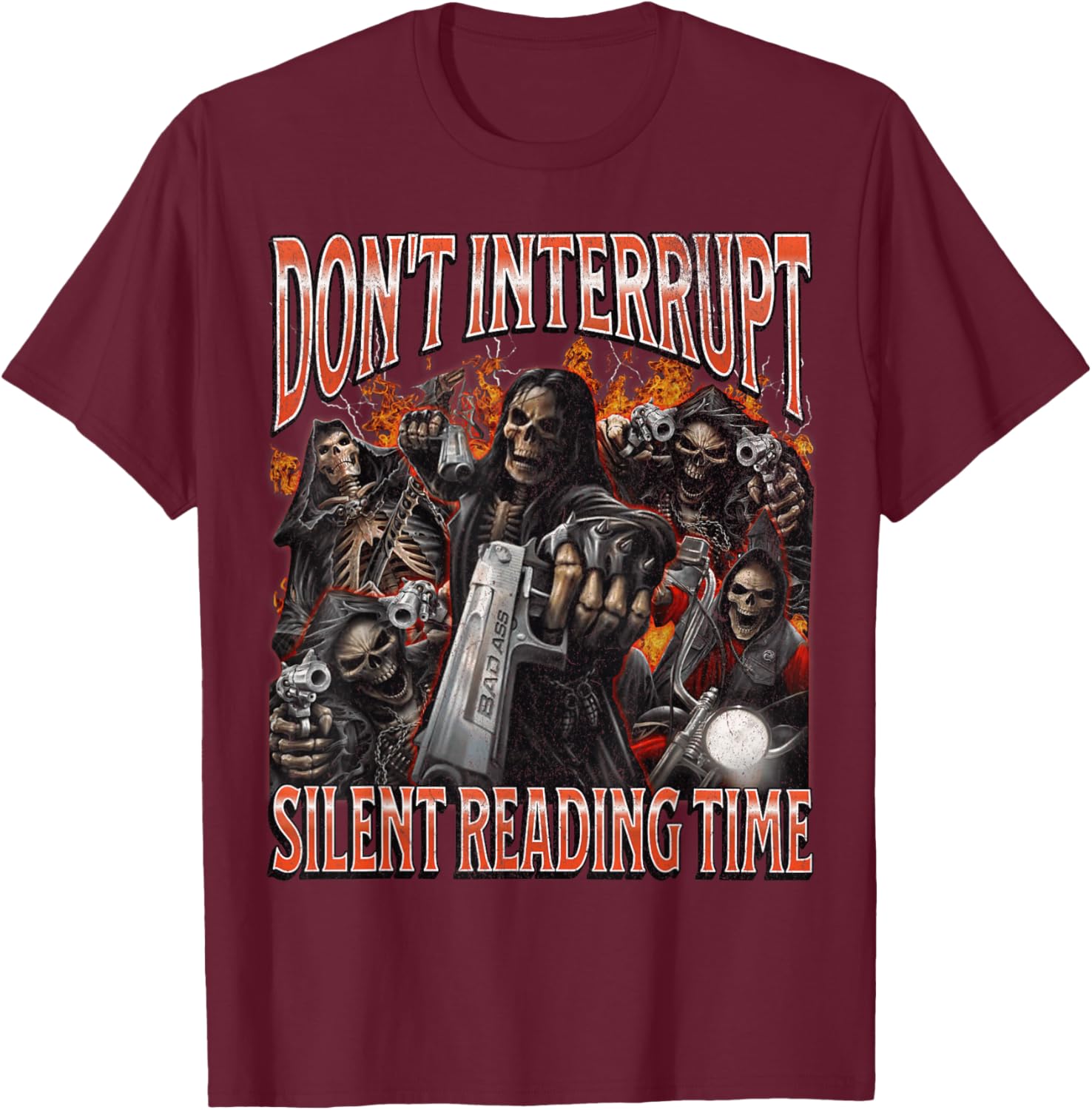 Funny Skeleton Meme T-Shirt Perfect for Silent Reading Time Lovers - 2