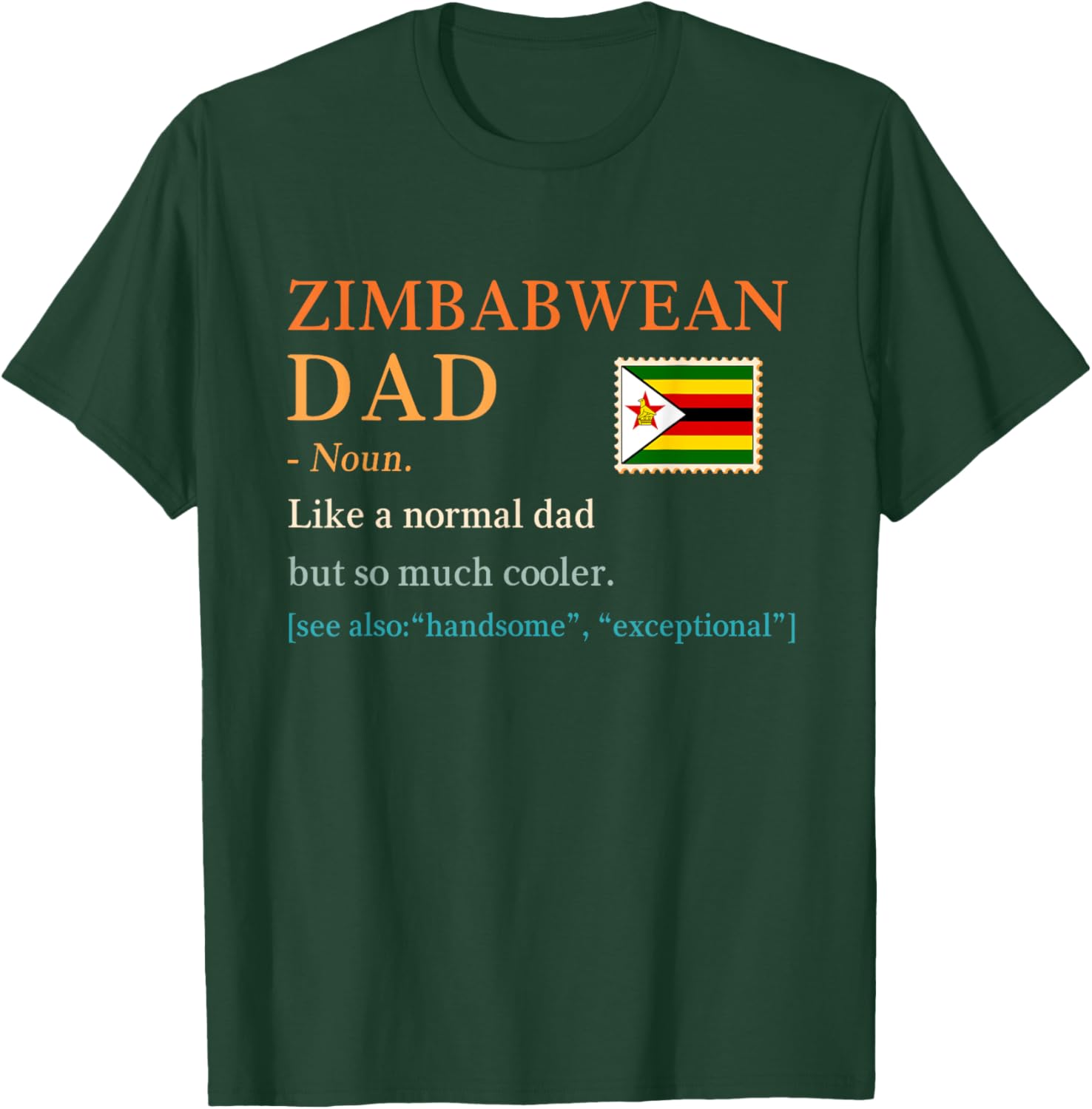 Zimbabwean Dad Definition T-Shirt with Flag for Father's Day Gift - 15
