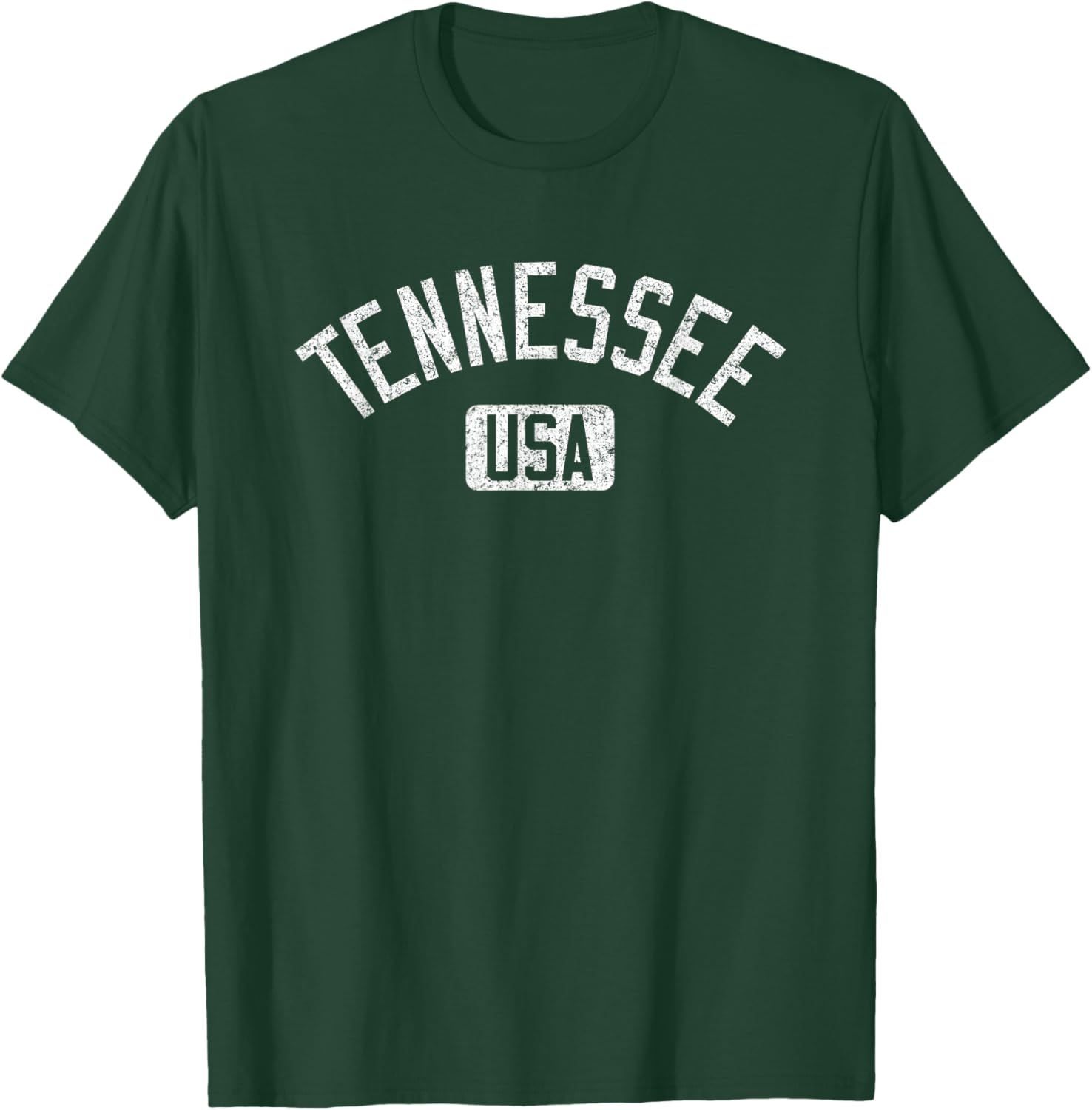 Tennessee Arched Text Distressed White Print T-Shirt for Casual Style - 9