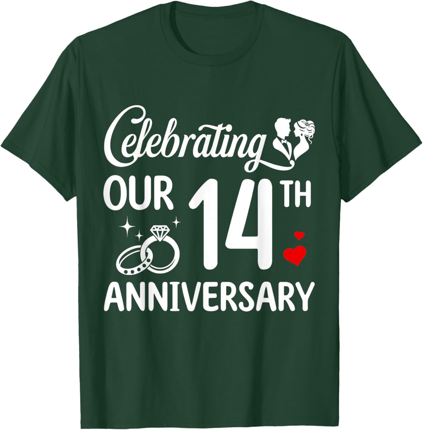 14th Wedding Anniversary T-Shirt for Couples - Celebrate 14 Years of Love - 17
