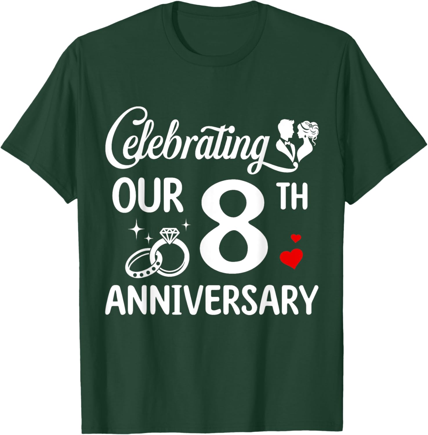 Celebrating 8 Years of Love: Fun 8th Wedding Anniversary T-Shirt - 16