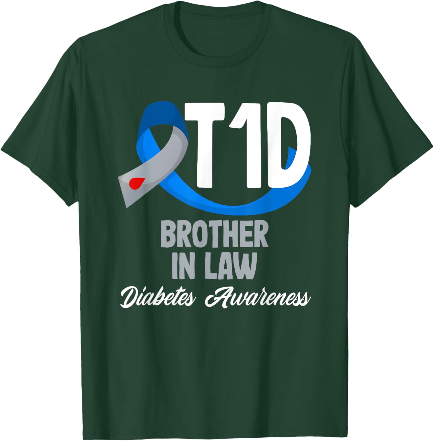 T1D Brother In Law Diabetes Awareness T-Shirt for Supportive Family Members - 9
