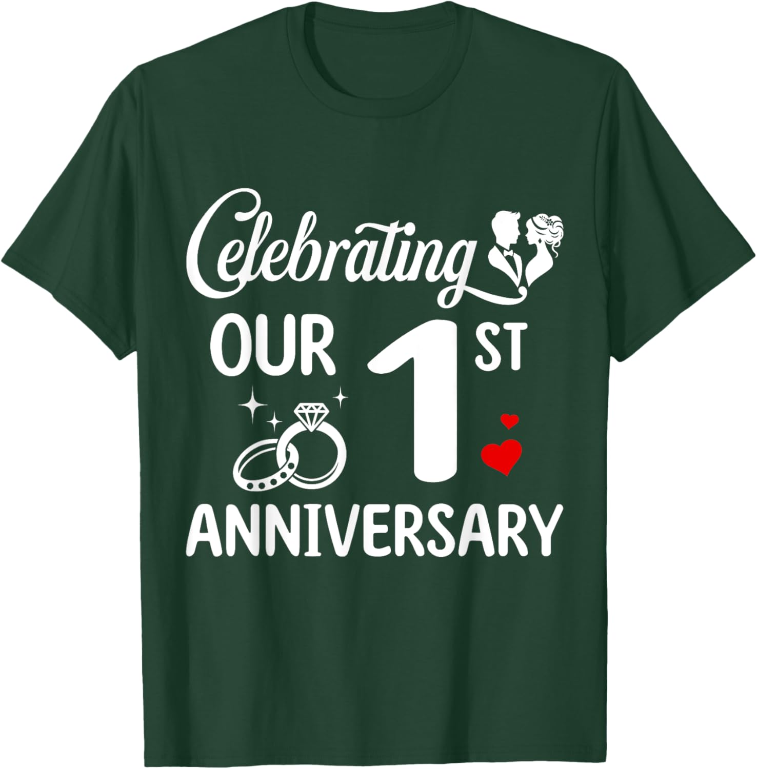 1st Wedding Anniversary T-Shirt for Couples - Celebrate Love in Style - 4